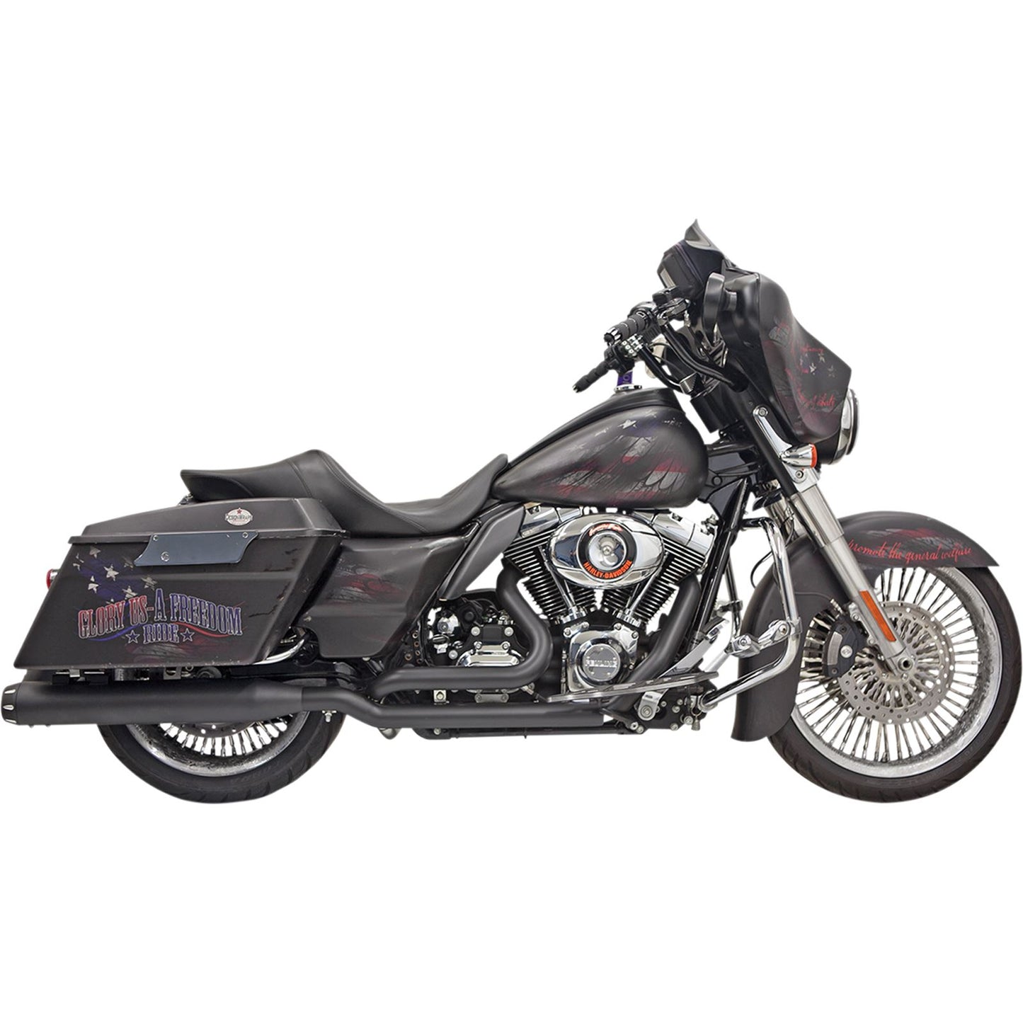 Bassani Manufacturing Down Under Exhaust - Black - Straight Can [MPN: 1F76RB]_349851