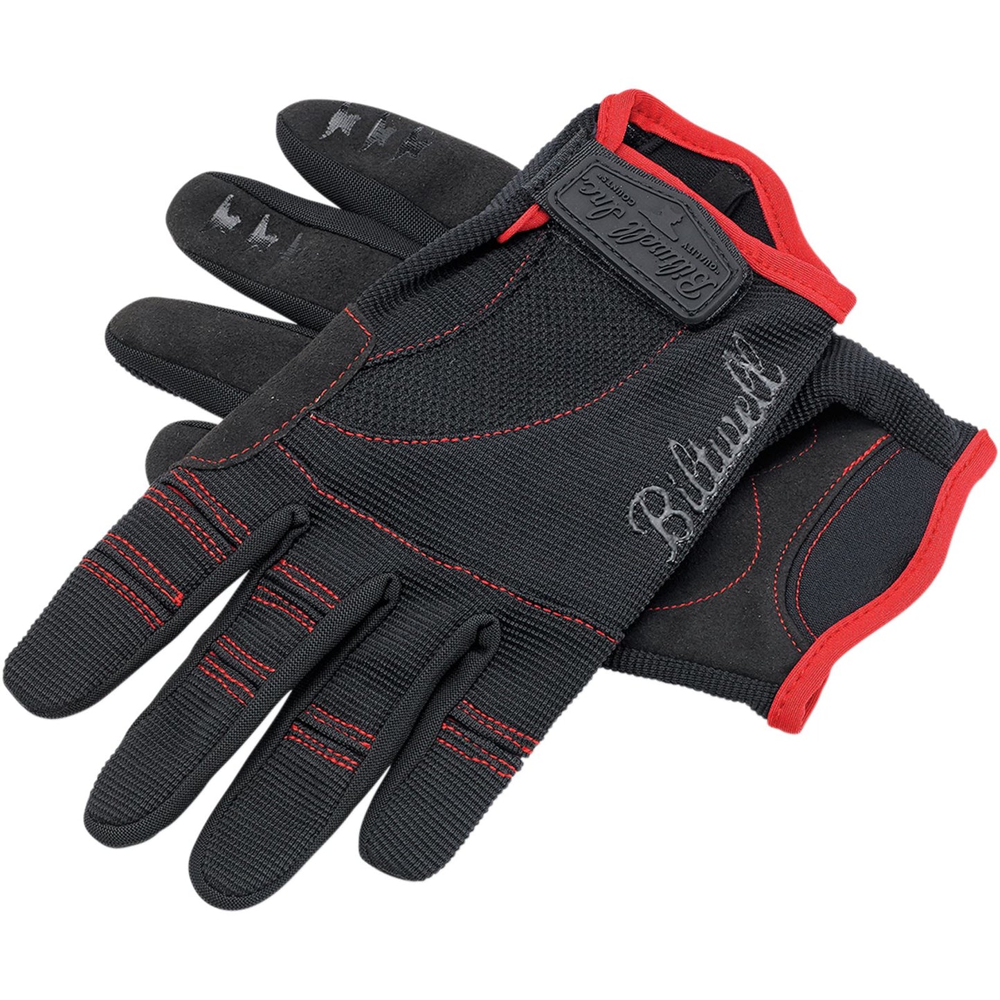 Biltwell Inc. Moto Gloves - Black/Red - Small 1501-0108-002_353370