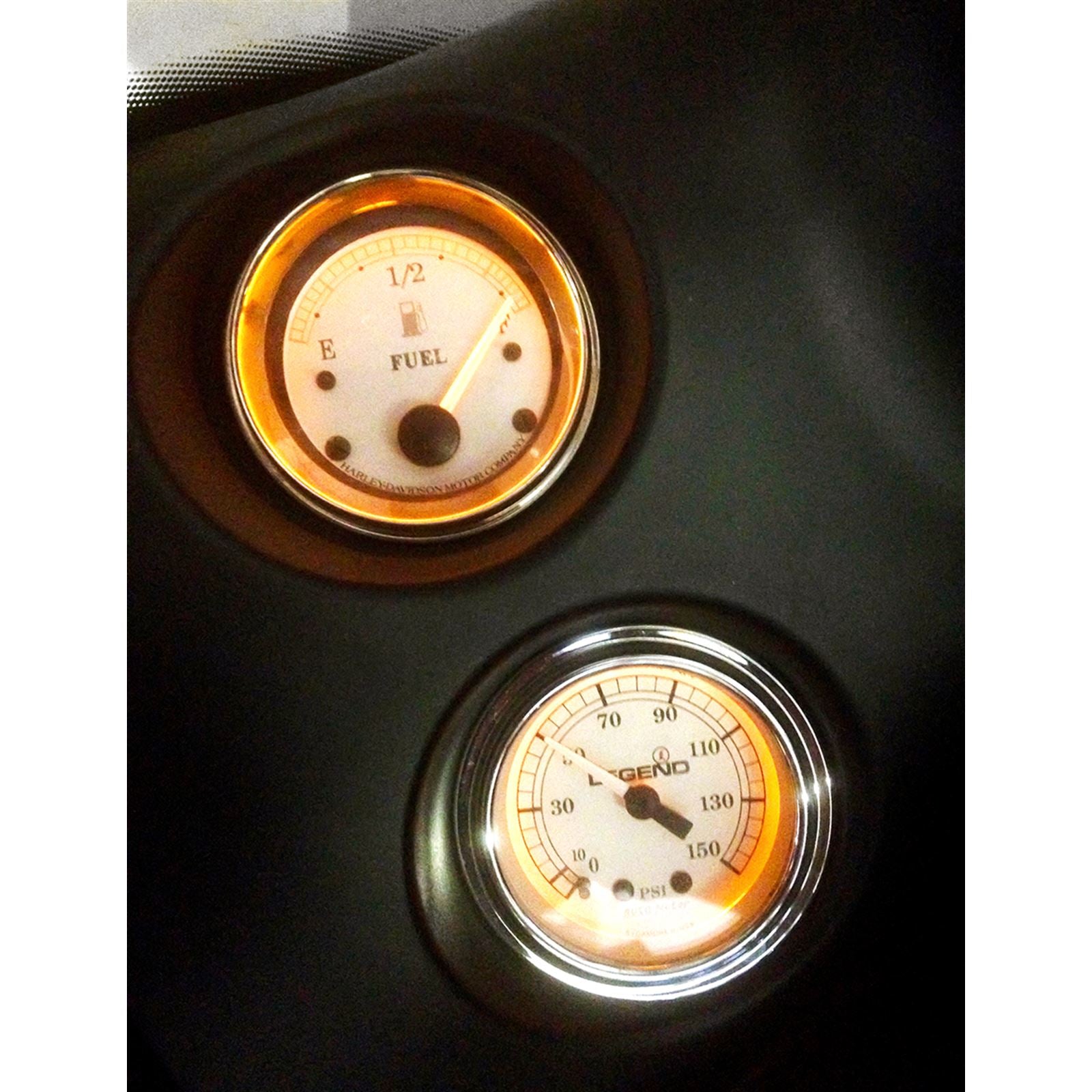 Legend Suspensions Fairing Mounted LED Backlit PSI Gauges - Silver [MPN: 2212-0485]_418453