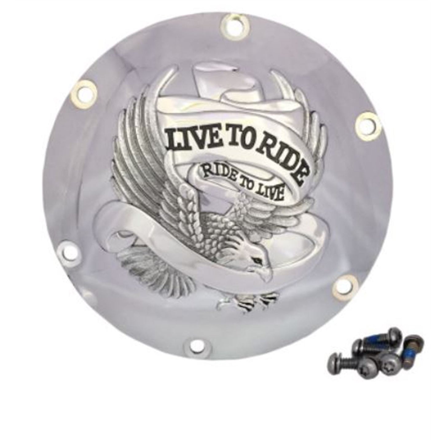 Drag Specialties 6-Hole - Chrome - Live to Ride Derby Cover 1107-0629_724926