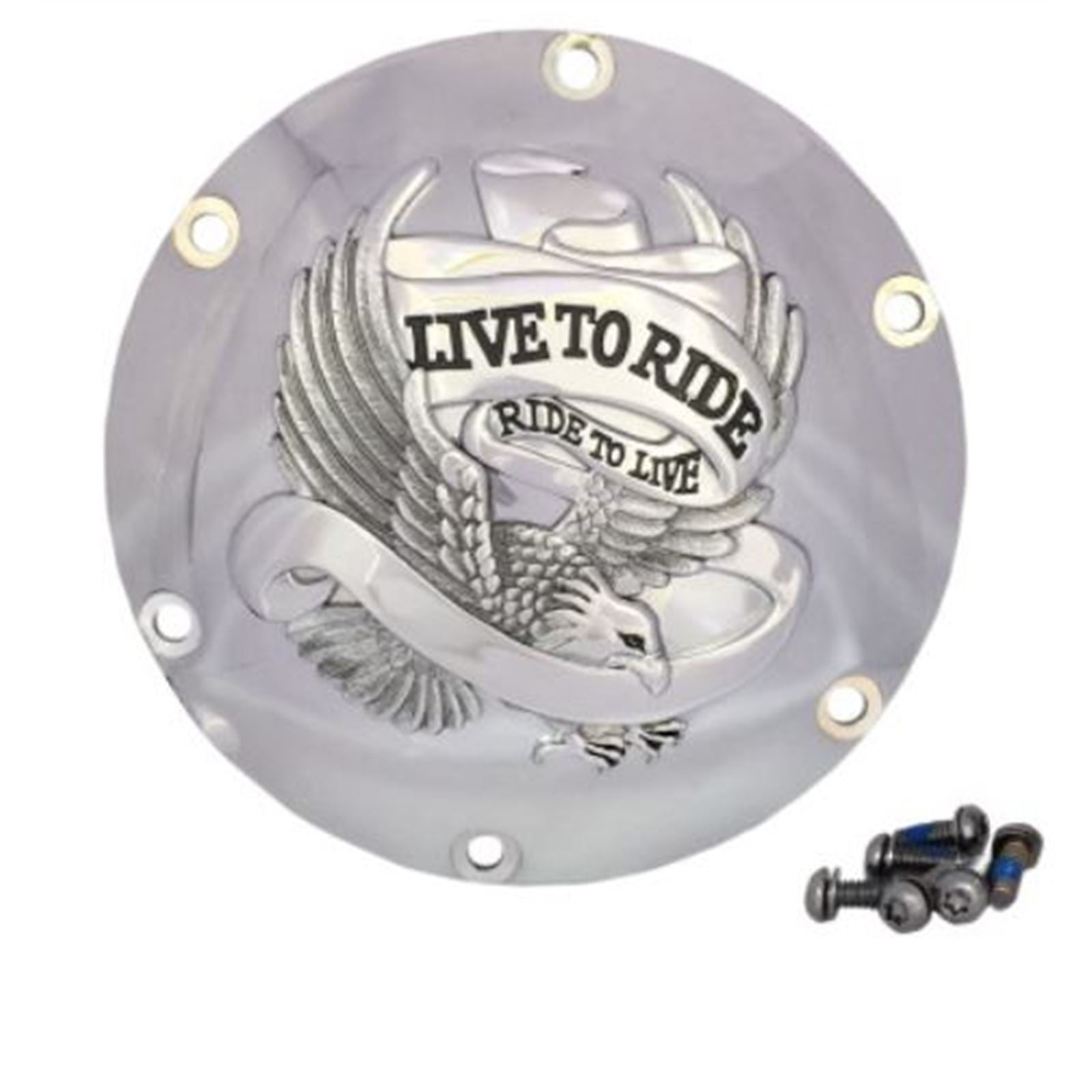 Drag Specialties 6-Hole - Chrome - Live to Ride Derby Cover 1107-0629_724926
