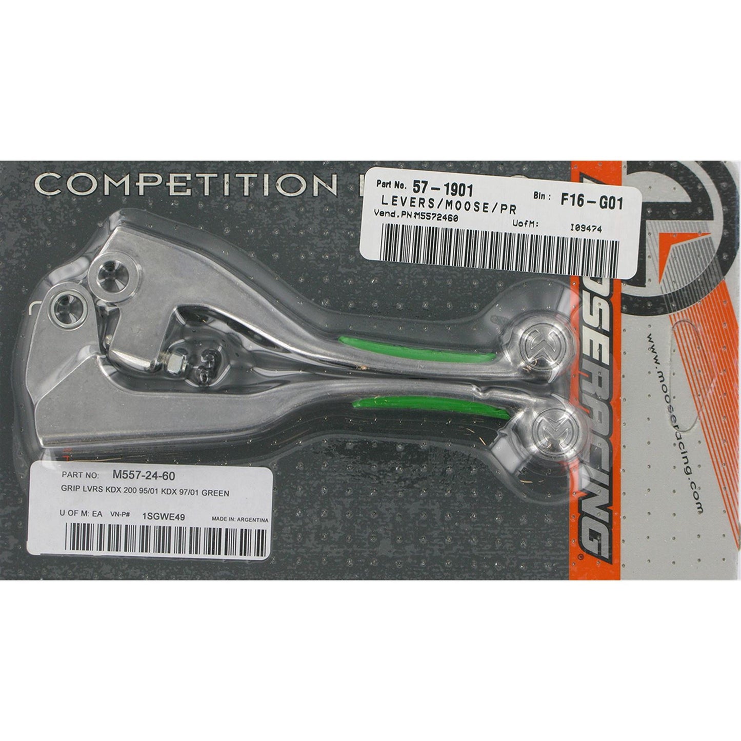 Moose Offroad Green Competition Lever Set for Kawasaki M557-24-60_438828