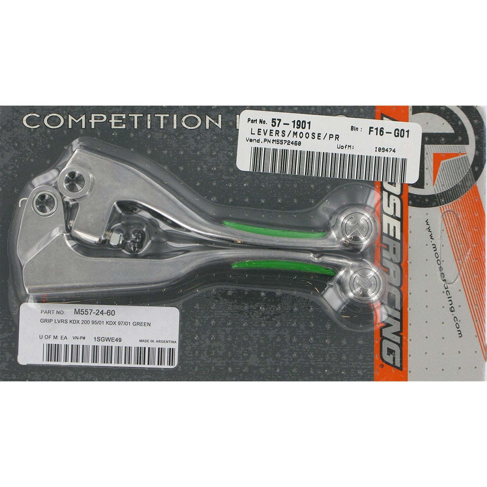 Moose Offroad Green Competition Lever Set for Kawasaki M557-24-60_438828