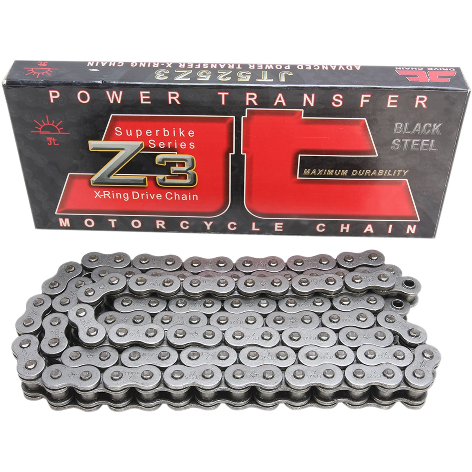 JT Sprockets 525 Z3 - Heavy Duty X-Ring Sealed Drive Chain - Steel - 122 Links JTC525Z3122RL_401251