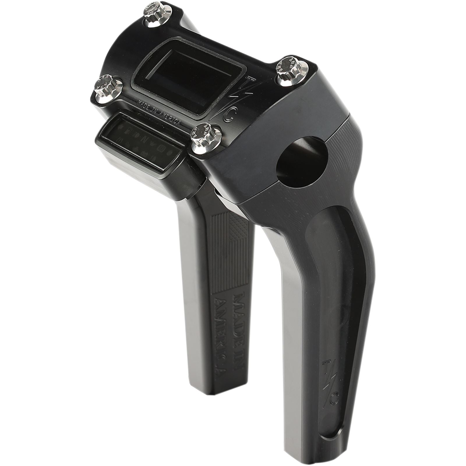 Thrashin Supply Company Black - 6-1/2"  Pullback Handlebar Riser with Gauge Cut-Out [MPN: TSC-6500-1]_483325