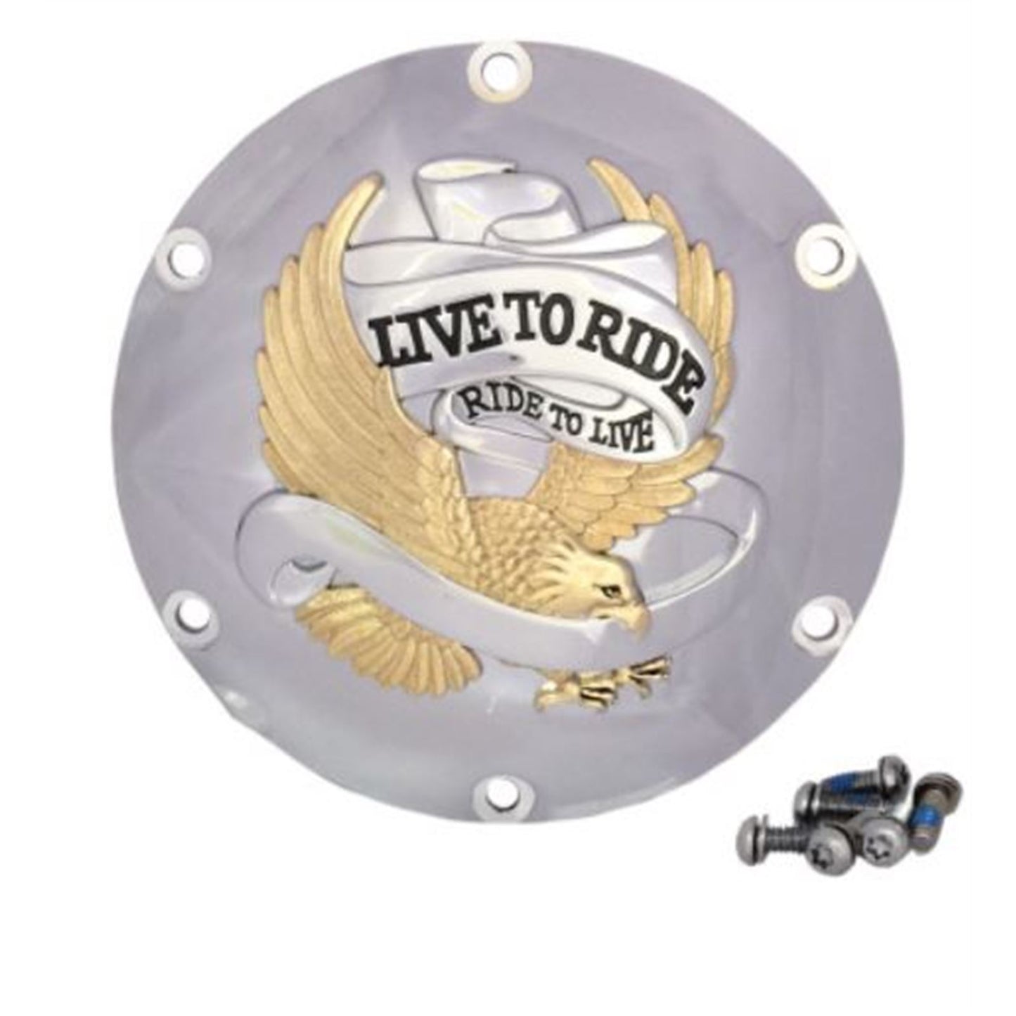 Drag Specialties 6-Hole - Gold - Live to Ride Derby Cover 1107-0630_724927