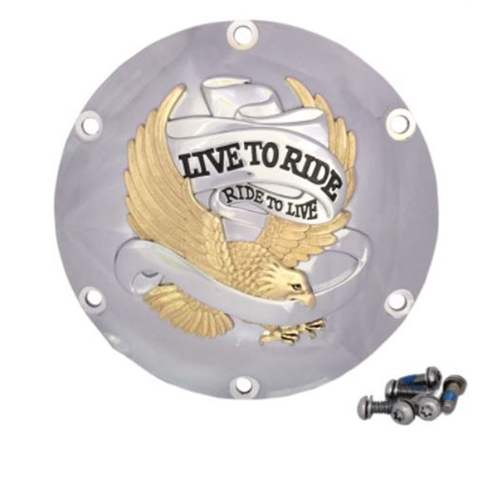Drag Specialties 6-Hole - Gold - Live to Ride Derby Cover 1107-0630_724927