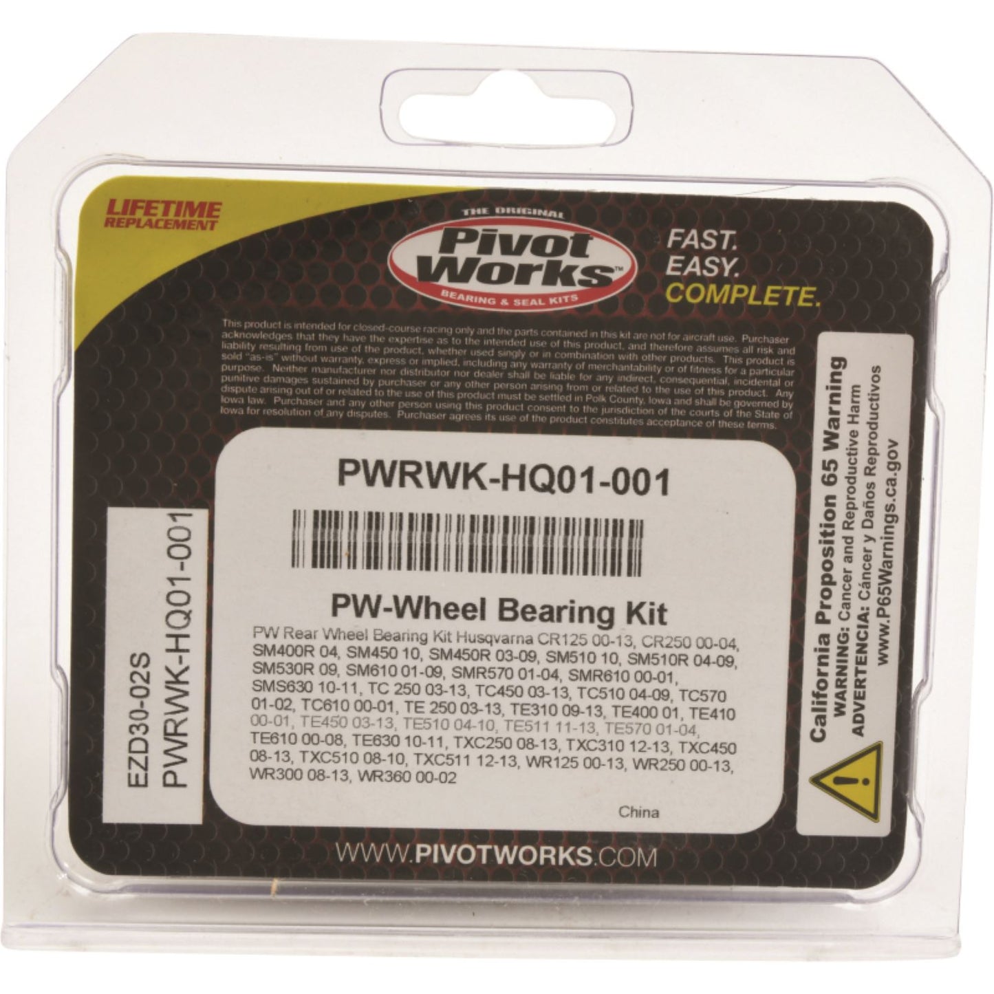 Pivot Works Rear Wheel Bearing Kit PWRWK-HQ01-001_1690727