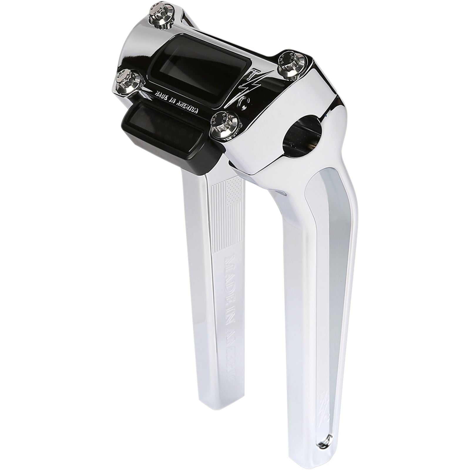 Thrashin Supply Company Chrome 9-1/2"  Pullback Handlebar Riser with Gauge Cut-Out [MPN: TSC-9500-3]_483333