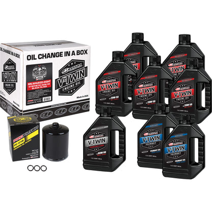 Maxima Milwaukee-Eight Synthetic 20W-50 Oil Change Kit - Black Filter 90-129018PB_839768