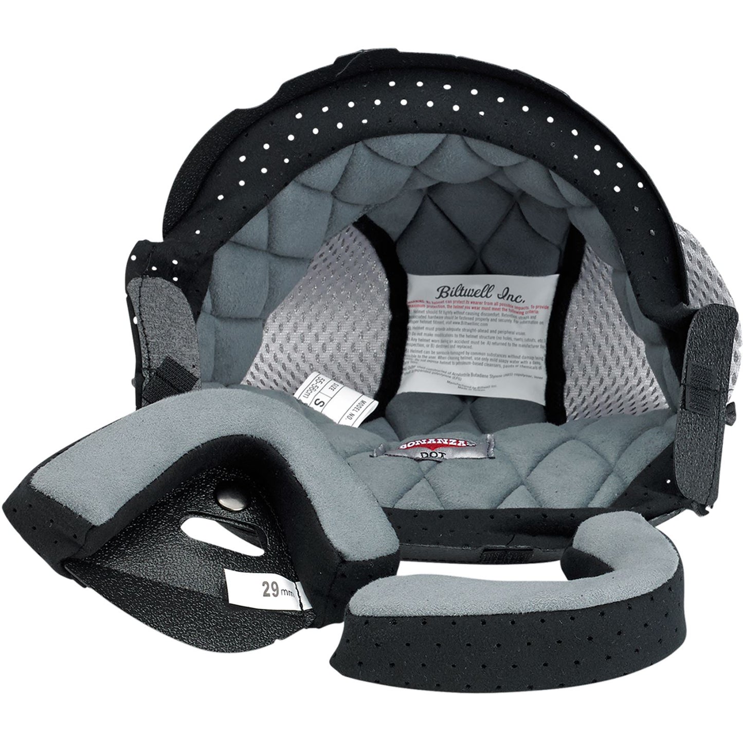 Biltwell Inc. Bonanza Liner - Black/Gray - 2X-Large 0001-011-5706_352647