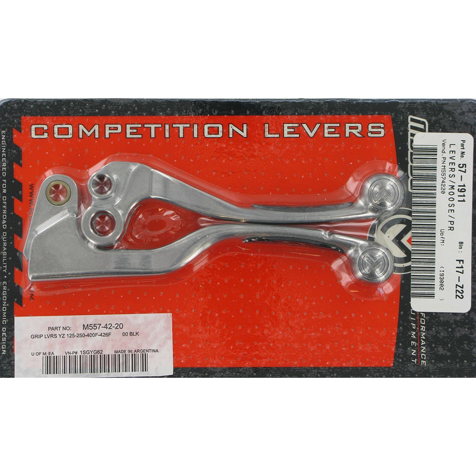 Moose Offroad Black Competition Lever Set for YZ/YZF M557-42-20_438836