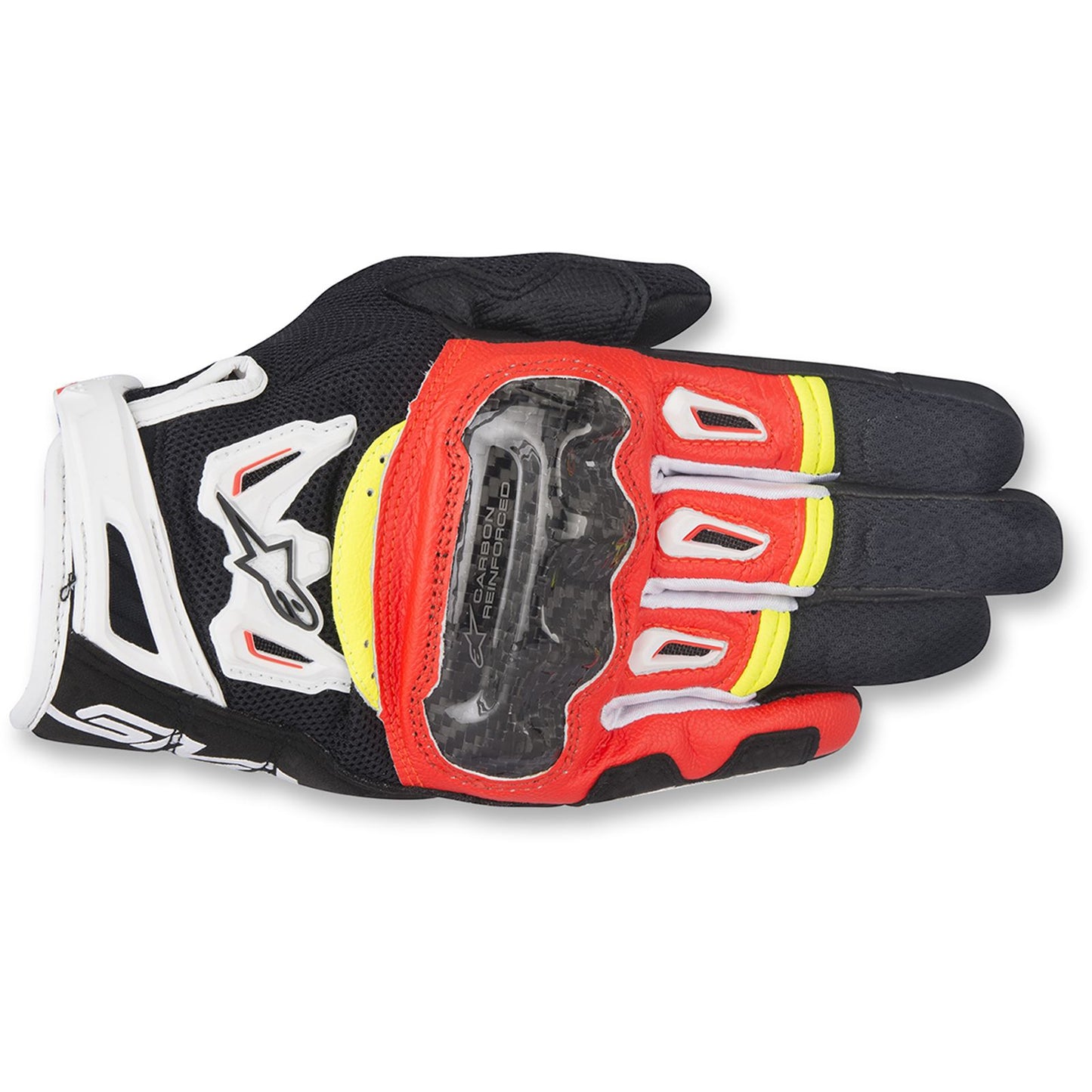 Alpinestars SMX-2 Air Carbon V2 Gloves - Black/Red/White/Yellow - Small [MPN: 3567717-1325-S]_332199