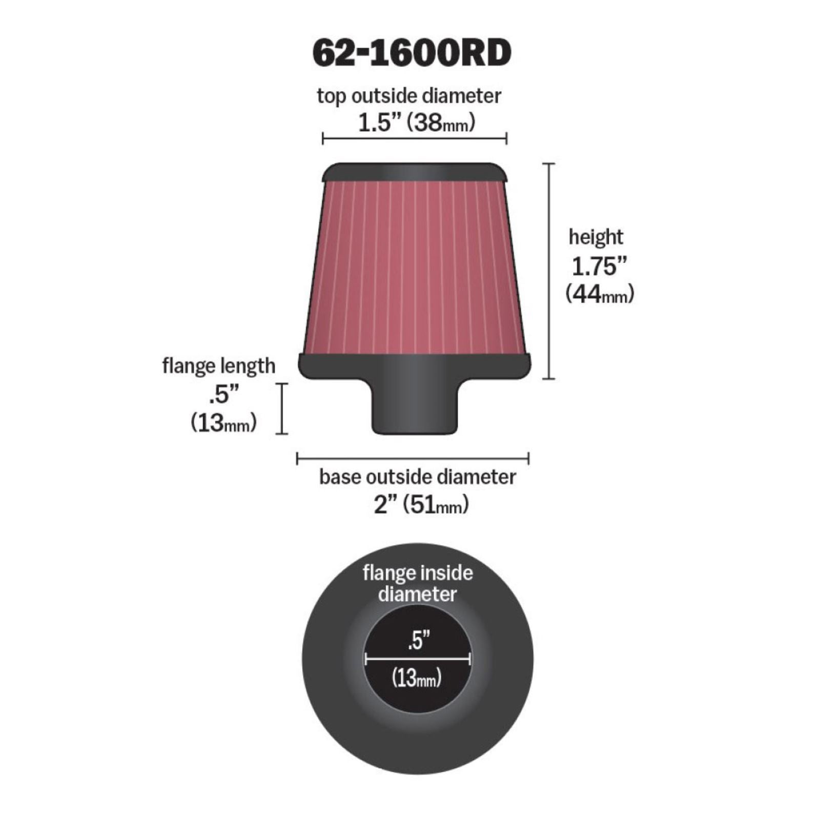 K&N Filters Vent Filter Red [MPN: 62-1600RD]_1755772