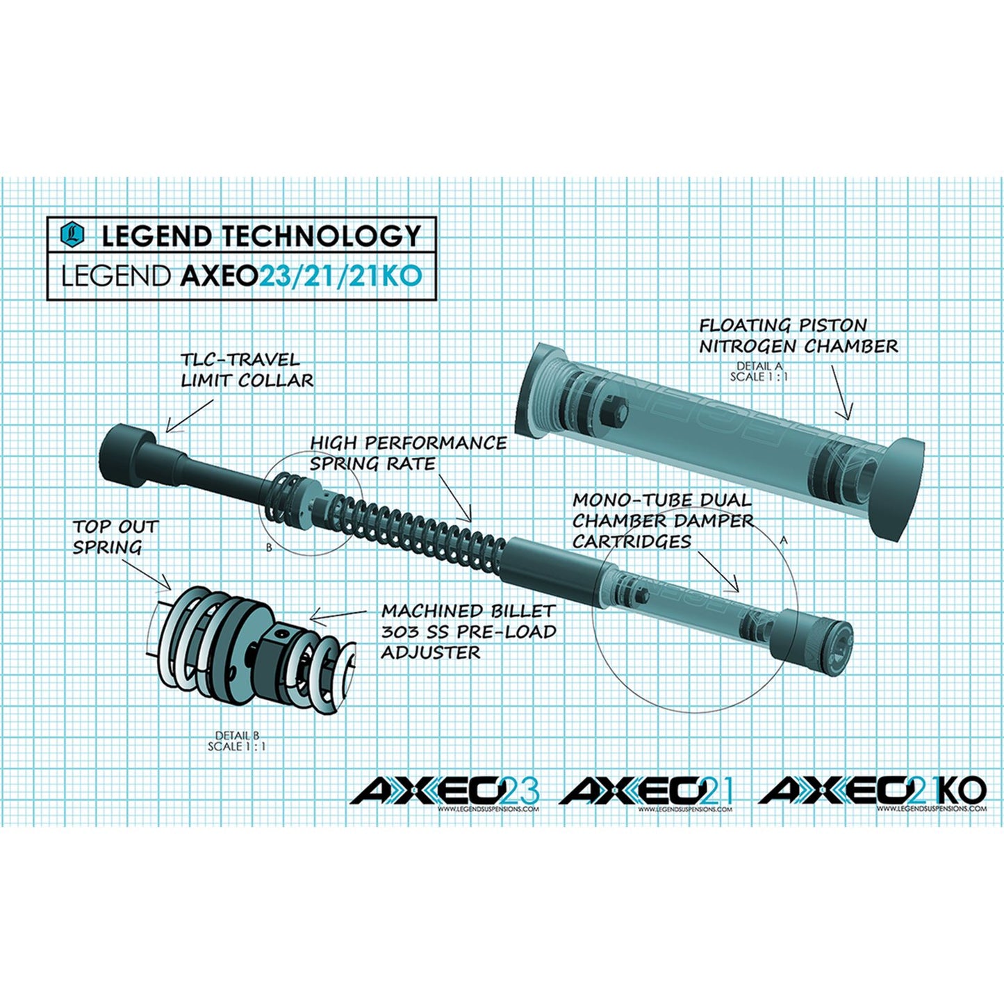 Legend Suspensions AXEO21KO Front Suspension 49mm fits Harley-Davidson CVO Road Glide [MPN: 0414-0544]_418105