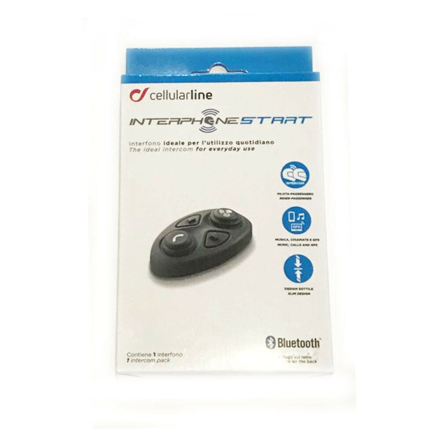Cellularline Interphone Start Helmet Communicator and Speakers - Bluetooth [MPN: 5500-0401-01]_630153