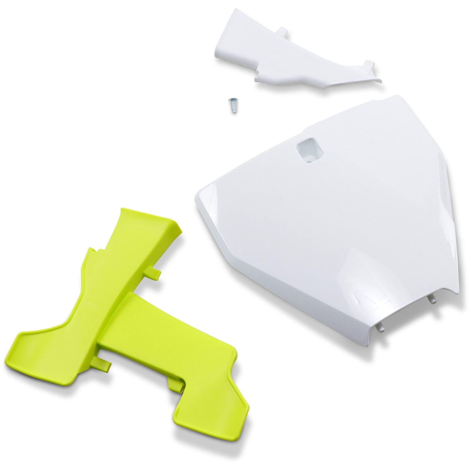 UFO Plastics Front Number Plate - White with Guide for Husqvarna [MPN: HU03395041]_1042854