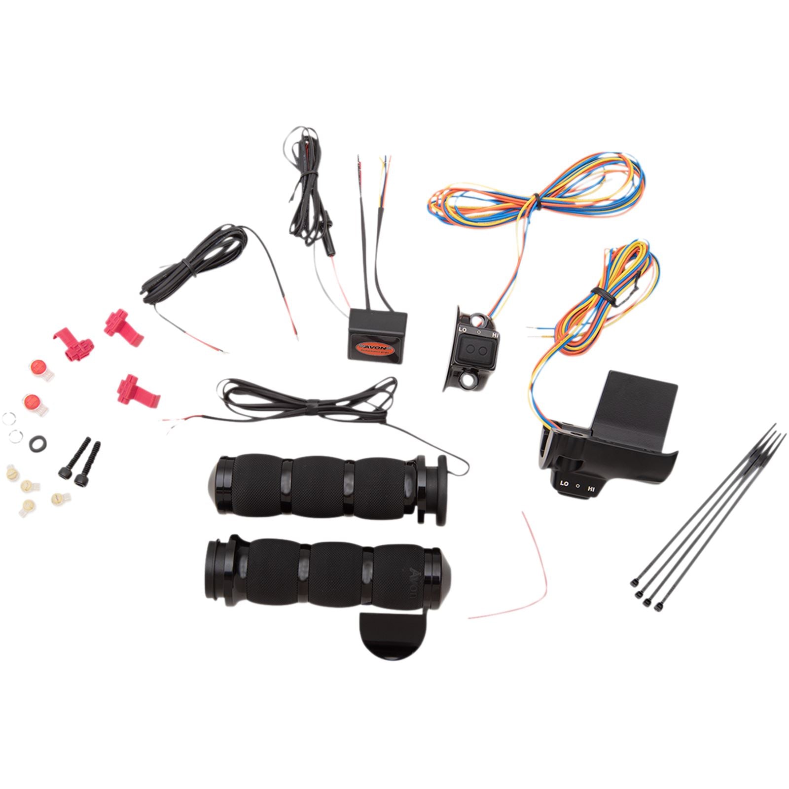 Avon Grips Black Heated Air Cushion Grips with Throttle Boss AIR-90-A-B-F-RH_1043110