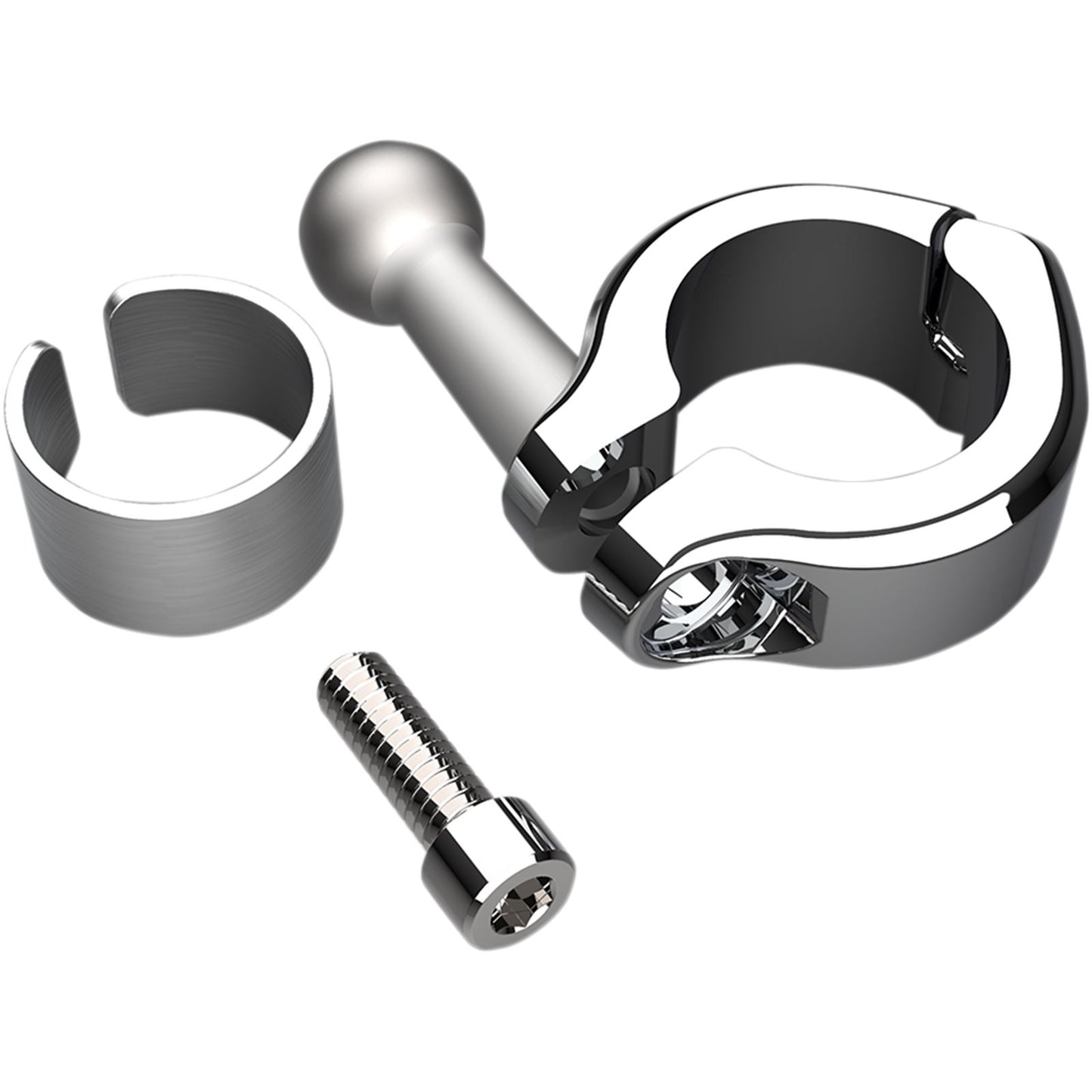 Ciro Chrome Aluminum Clamp Mount for 7/8" - 1" Handlebars [MPN: 50128]_1043079