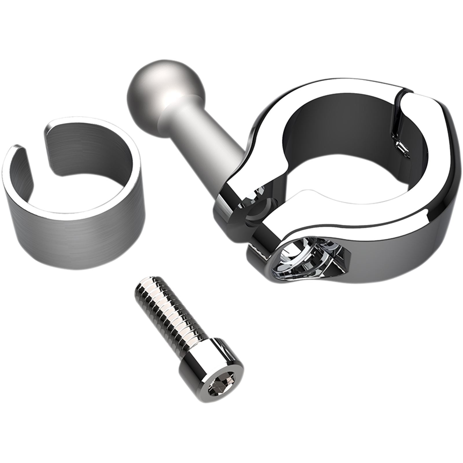 Ciro Chrome Aluminum Clamp Mount for 7/8" - 1" Handlebars [MPN: 50128]_1043079