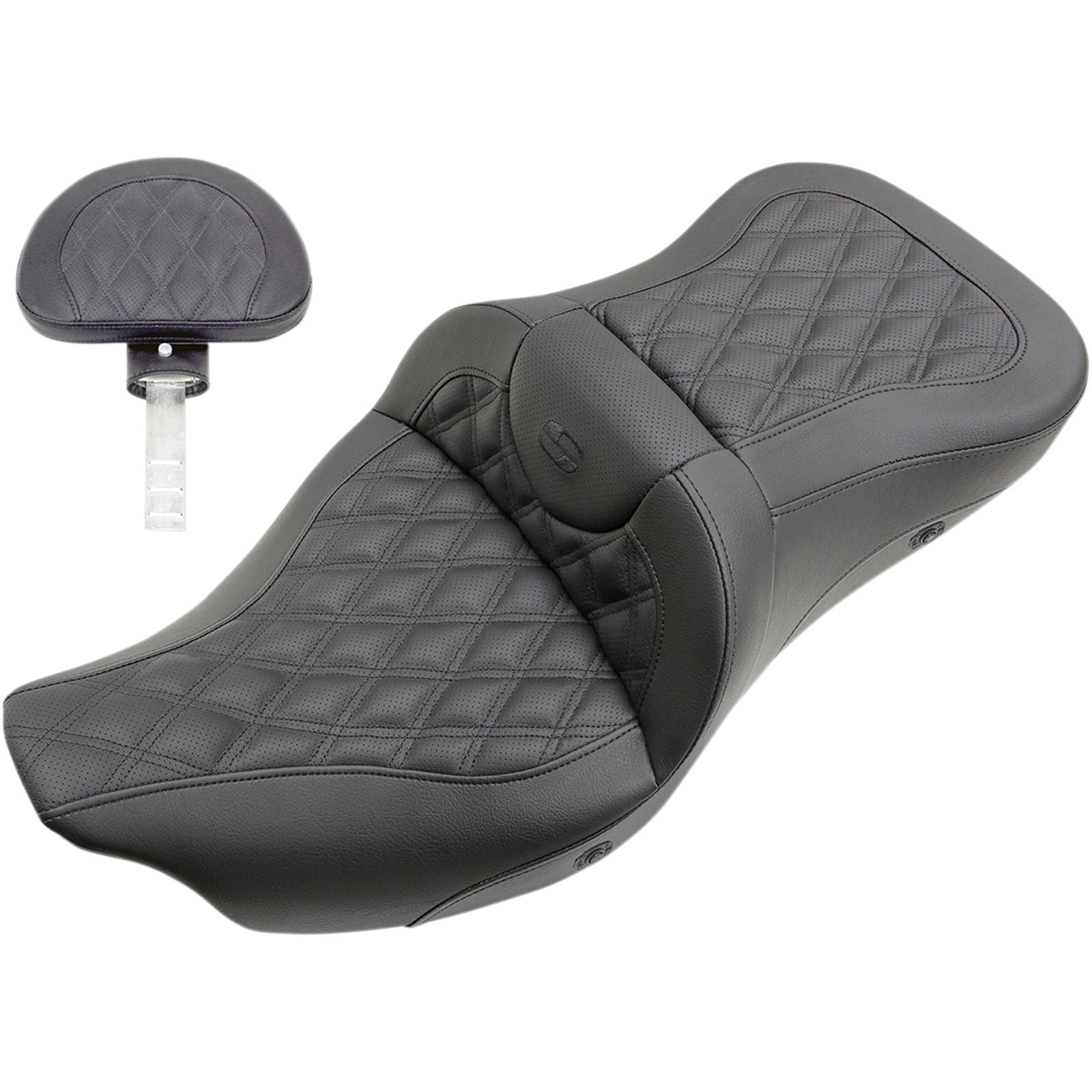 Saddlemen Heated Lattice Stitched Road Sofa Seat with Backrest 808-07B-182BRHC_550227