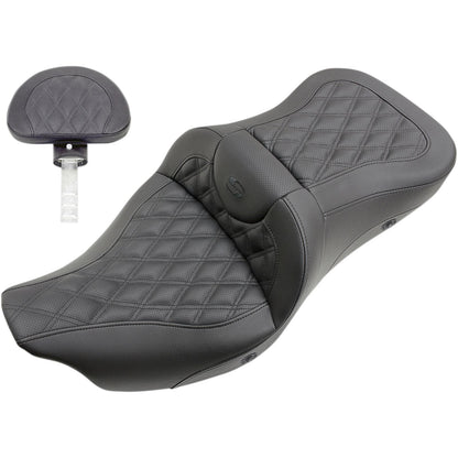 Saddlemen Heated Lattice Stitched Road Sofa Seat with Backrest 808-07B-182BRHC_550227