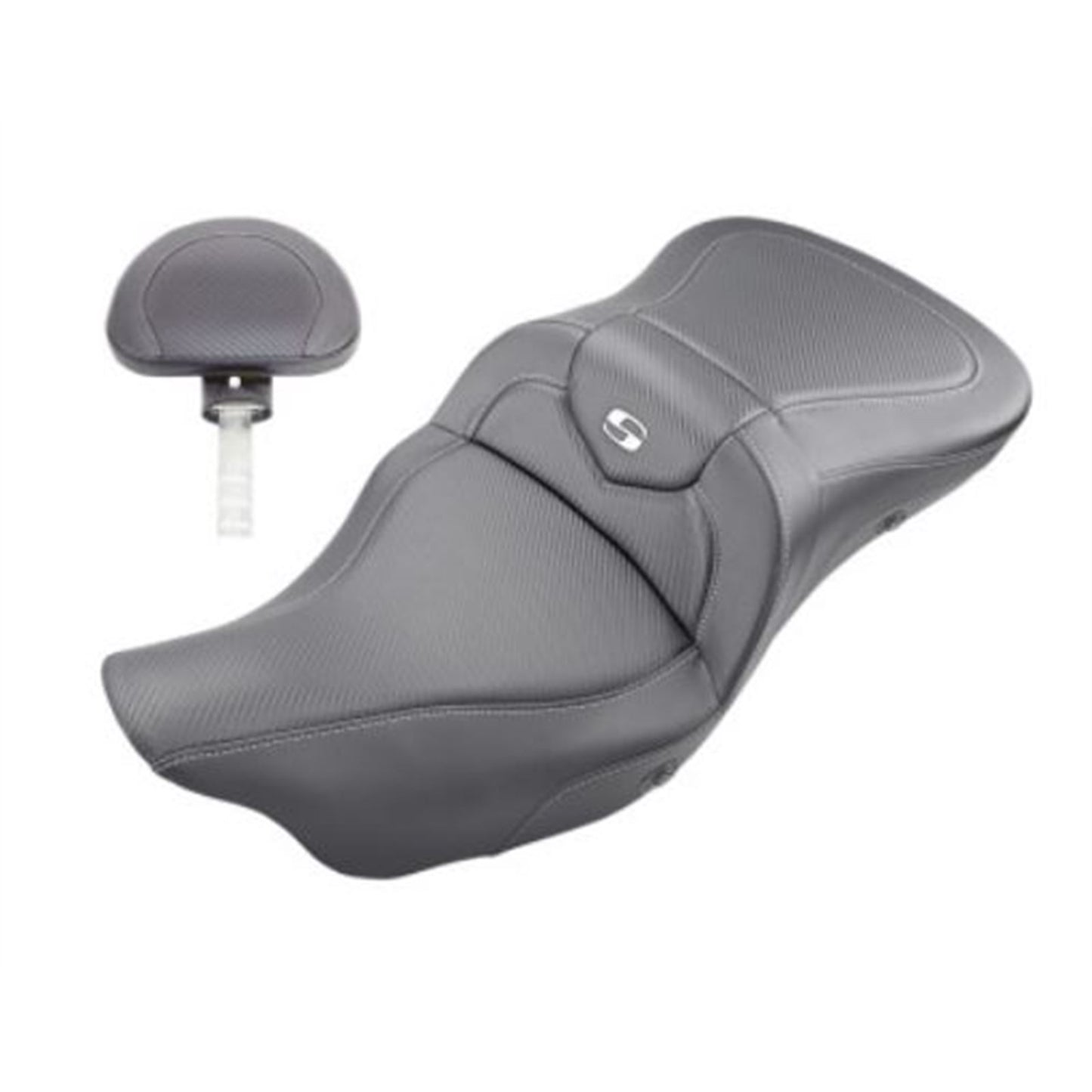 Saddlemen Extended Reach Road Sofa Seat - Carbon Fiber - Backrest - Heated 808-07B-186BRHC_794284