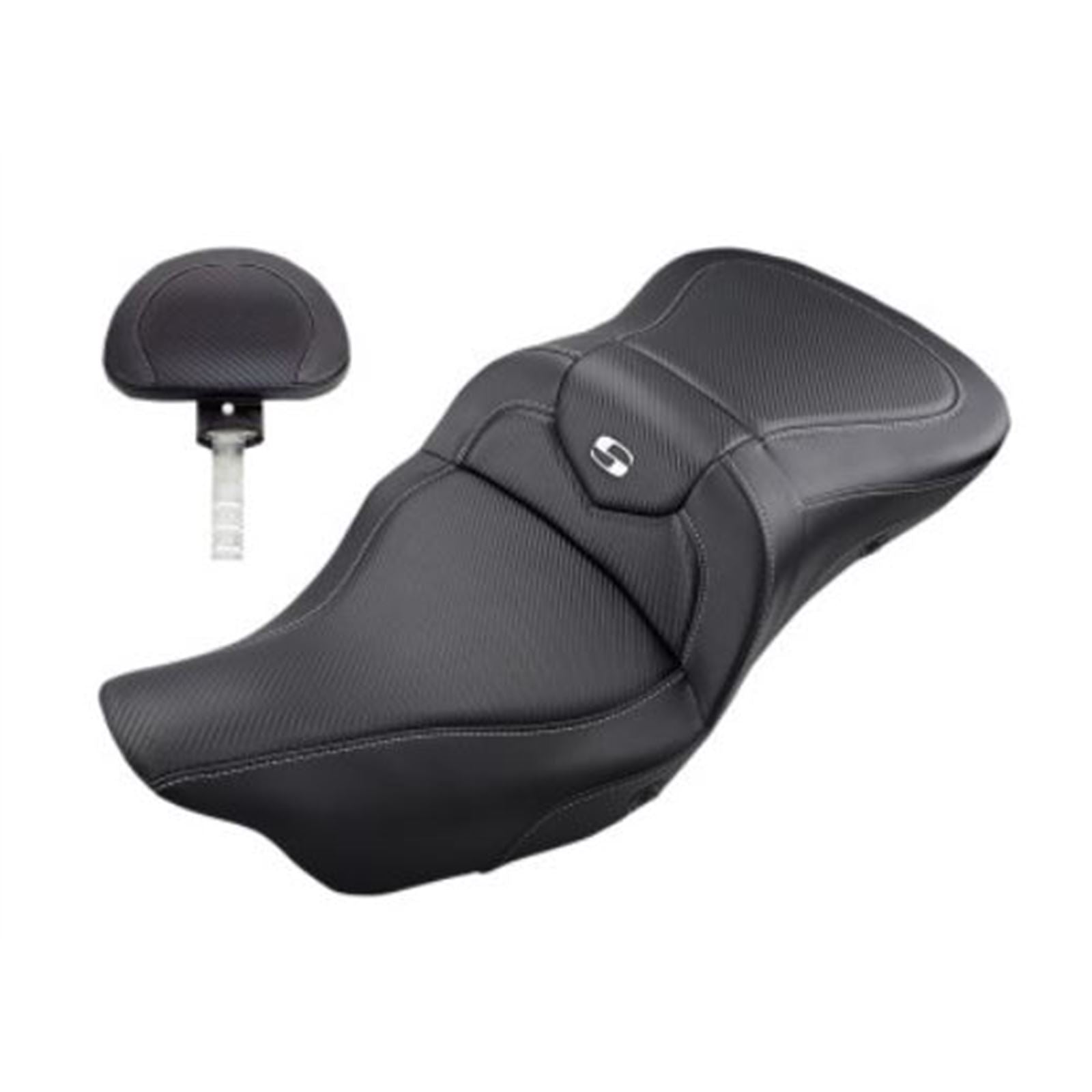 Saddlemen Heated Road Sofa Seat - Carbon Fiber - Backrest 808-07B-185BRHC_794291
