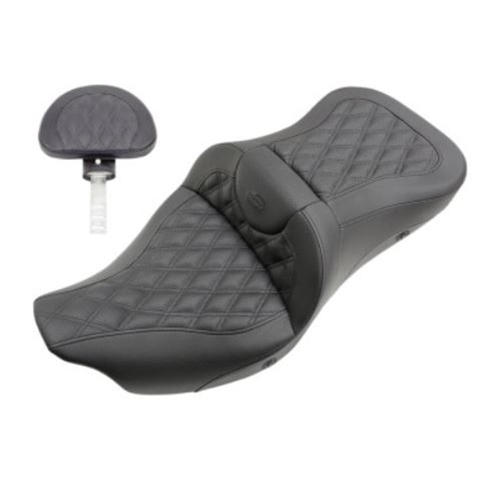 Saddlemen Roadsofa™ Seat - Heated - Lattice Stitched - Backrest 808-07B-182TBRH_794302