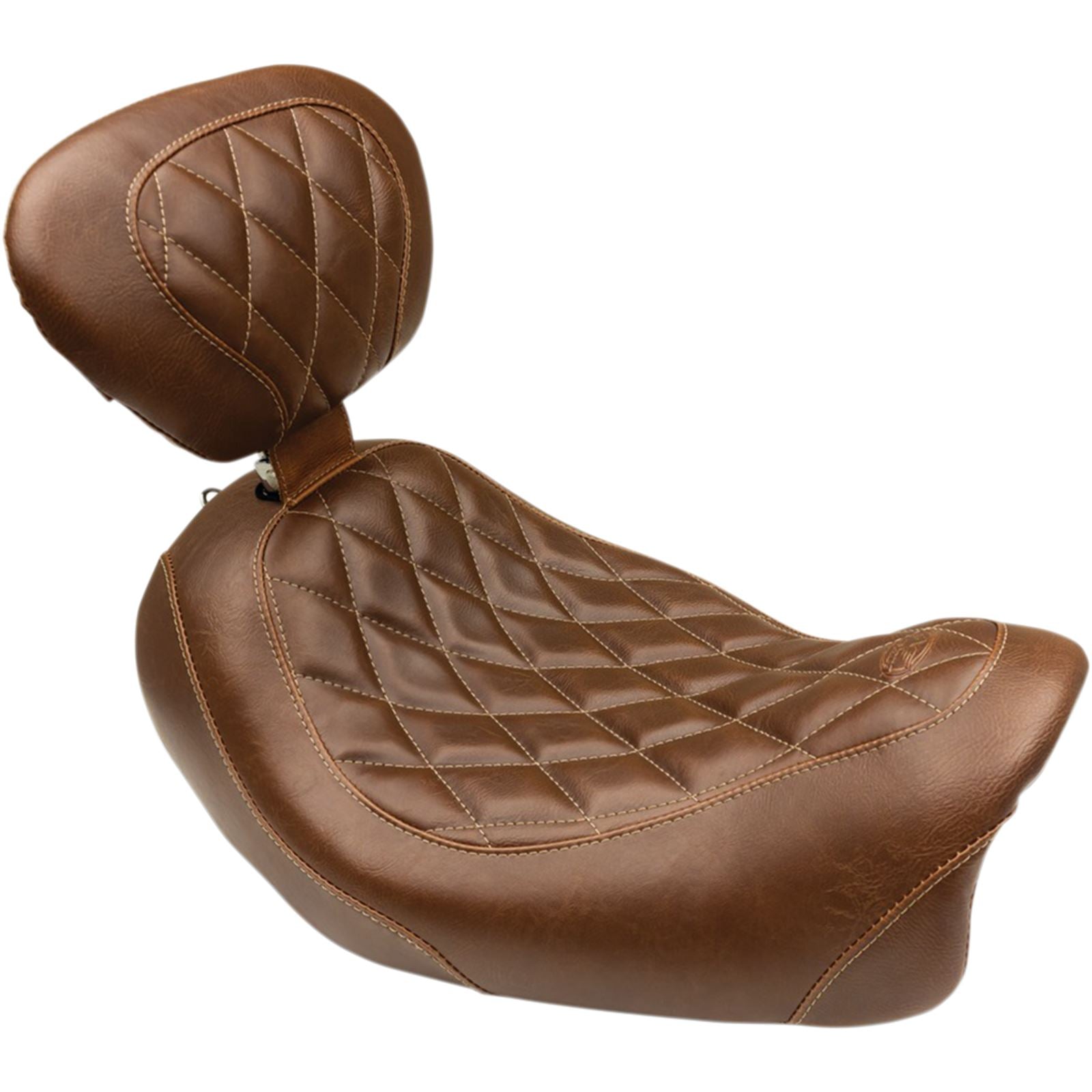 Mustang Motorcycle Products Tripper Solo Seat - Diamond - Brown - Driver Backrest 79797_1043216