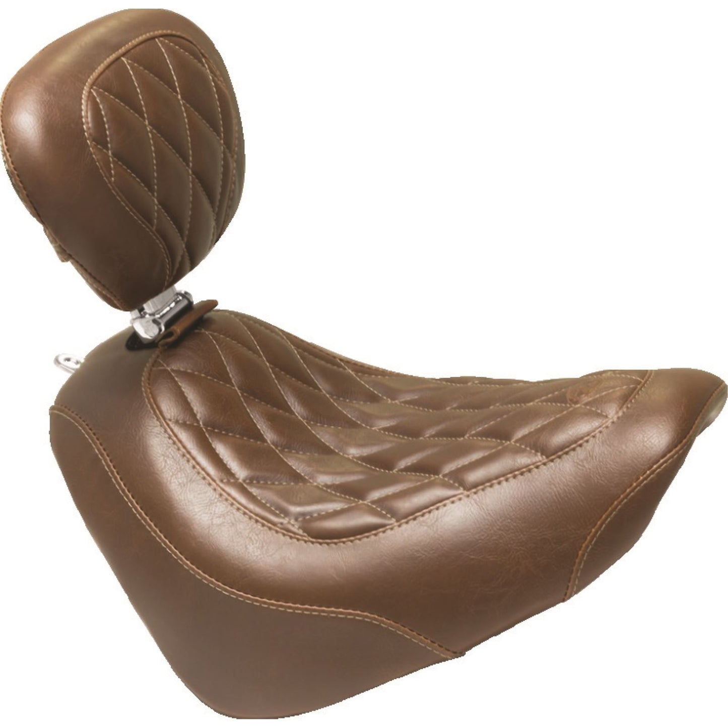 Mustang Motorcycle Products Passenger Seat - Diamond - Brown - FXBR 83060_1674803