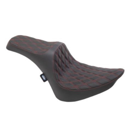 Drag Specialties Predator III Seat - Double Diamond - Red Thread - Vinyl 0802-1368_724891