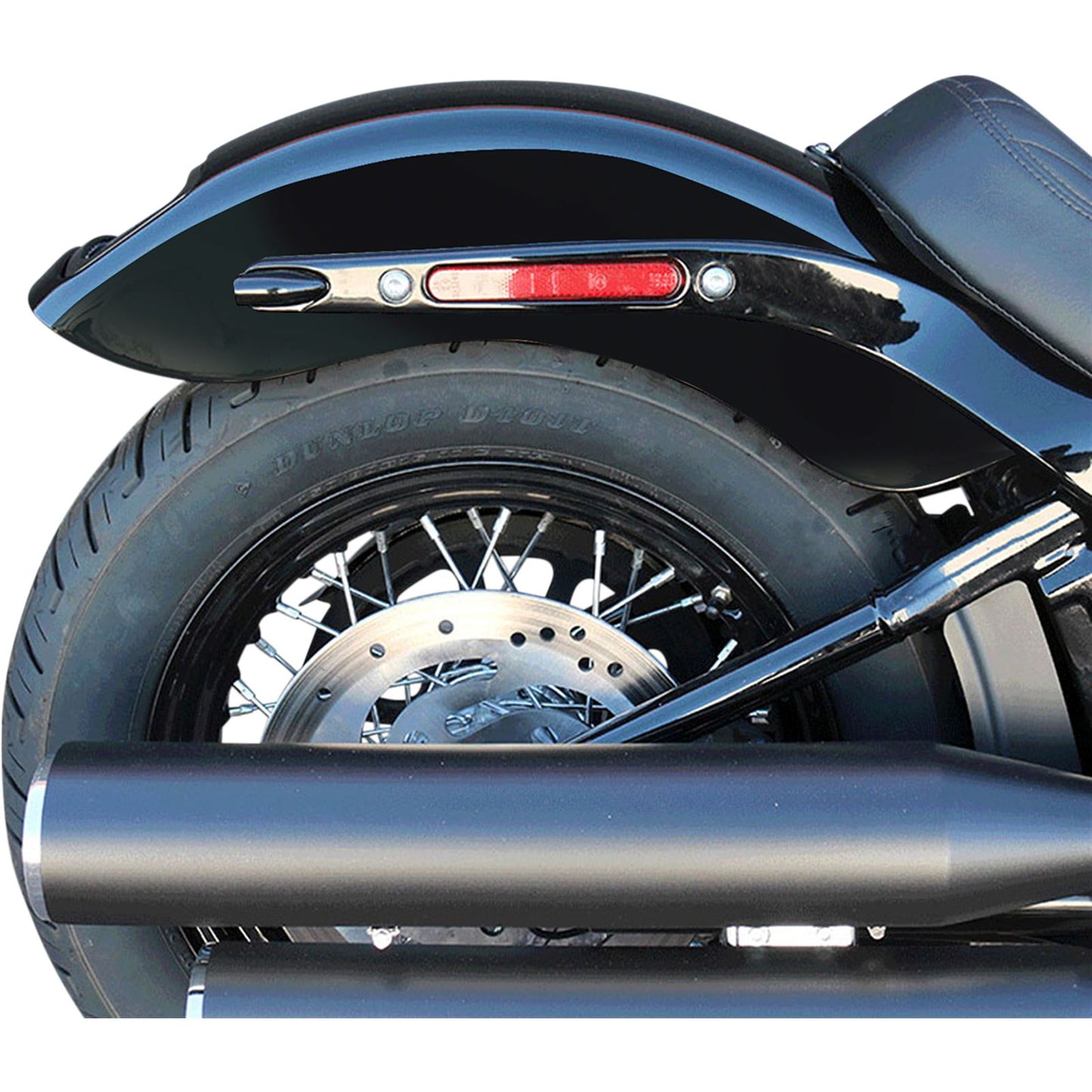 Paul Yaffe's Bagger Nation Fender and Frenched-In License Plate Kit - Gloss Black Frame [MPN: CRF-M8ST-SB-B]_1043573