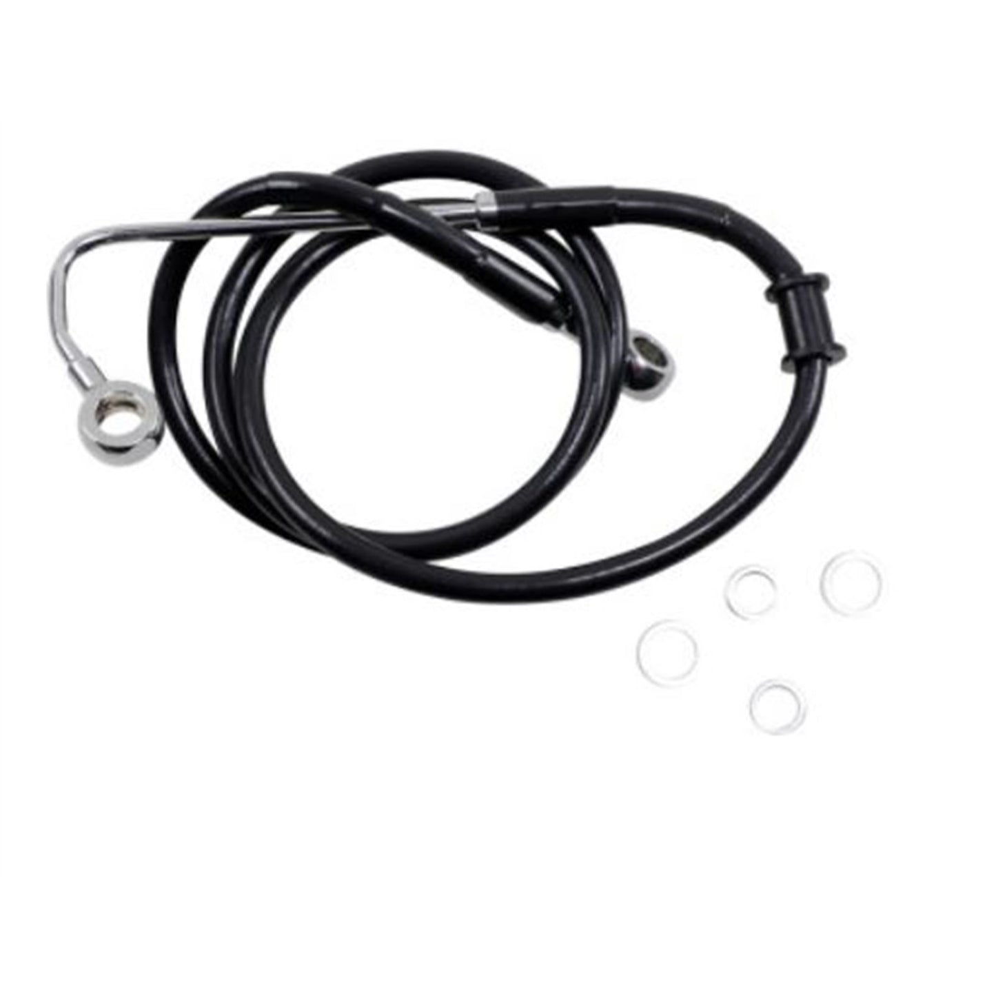 Drag Specialties Brake Line - 15-17 Softail  - Black +8" 1741-5763_724963
