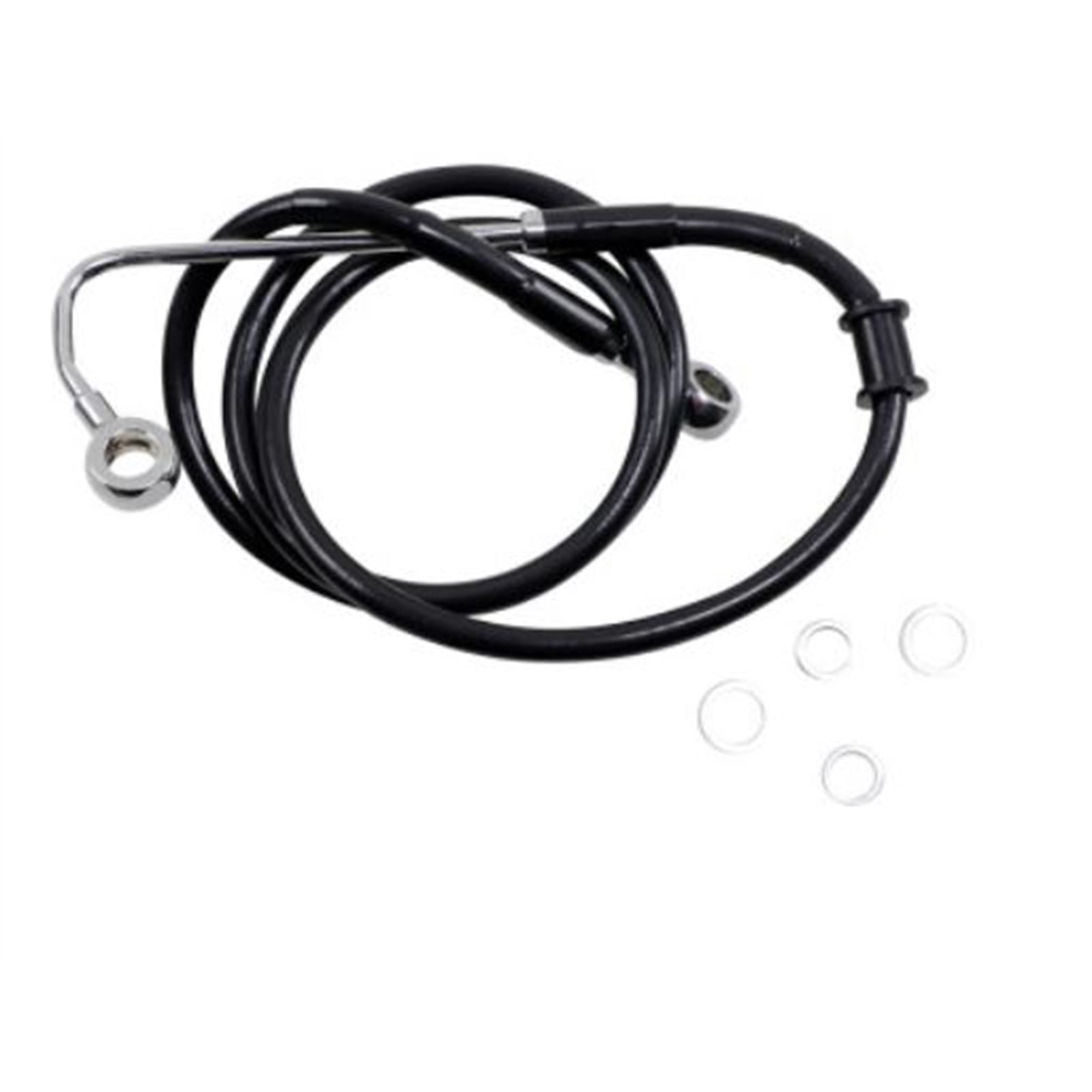 Drag Specialties Brake Line - 15-17 Softail  - Black +8" 1741-5763_724963