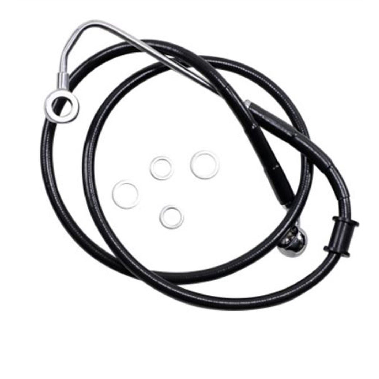 Drag Specialties Brake Line - 15-17 Softail - Black +8" 1741-5774_724976