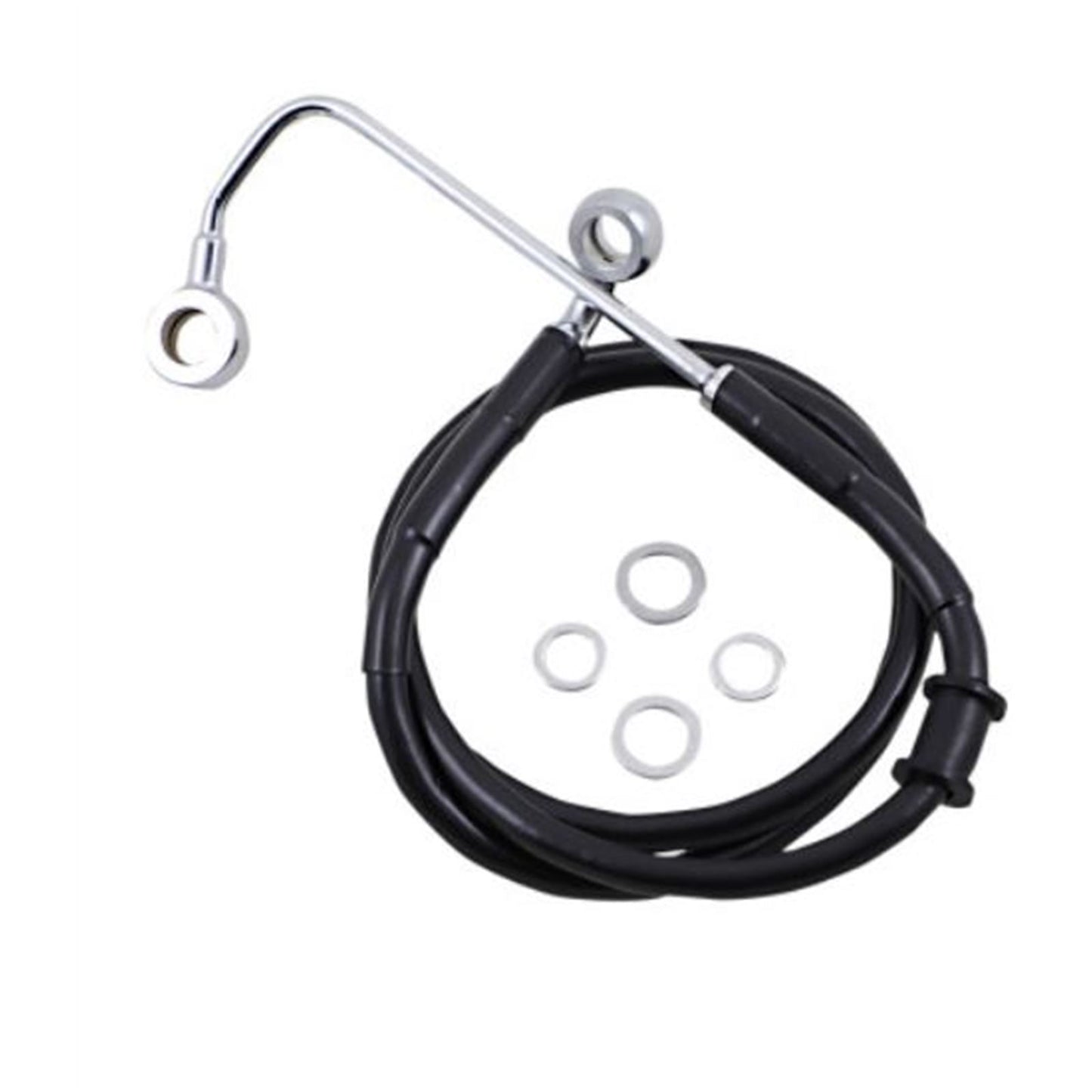 Drag Specialties Brake Line - 15-17 Softail - Black +10" 1741-5787_724990
