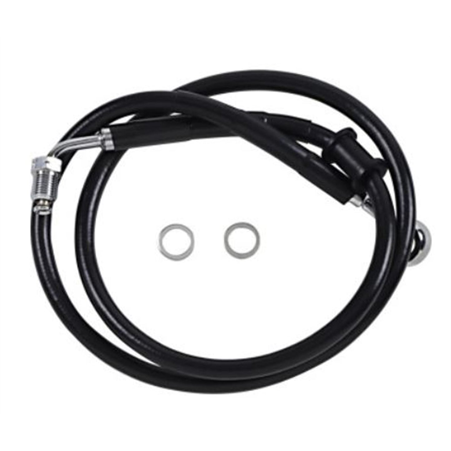 Drag Specialties Brake Line - 18- Softail - Black +8" 1741-5798_725002