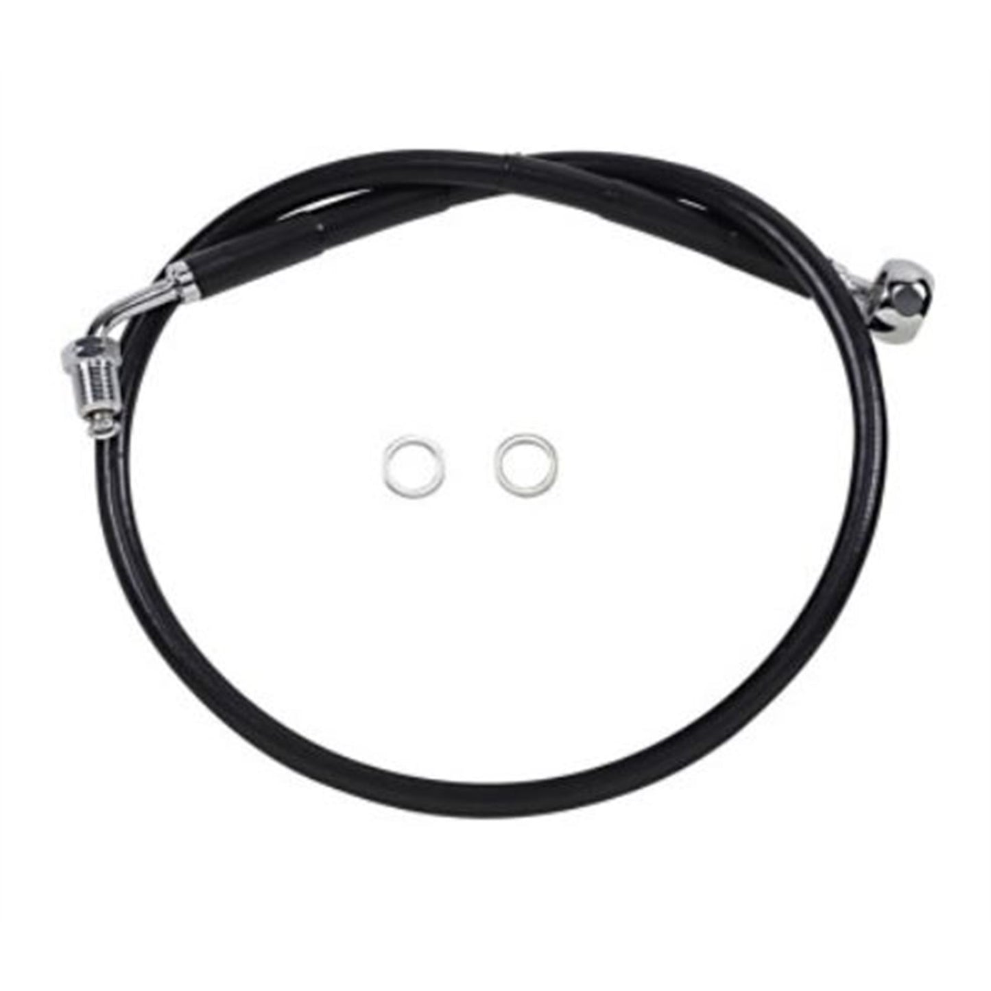 Drag Specialties Brake Line - 18- Softail - Black +4" 1741-5808_725014