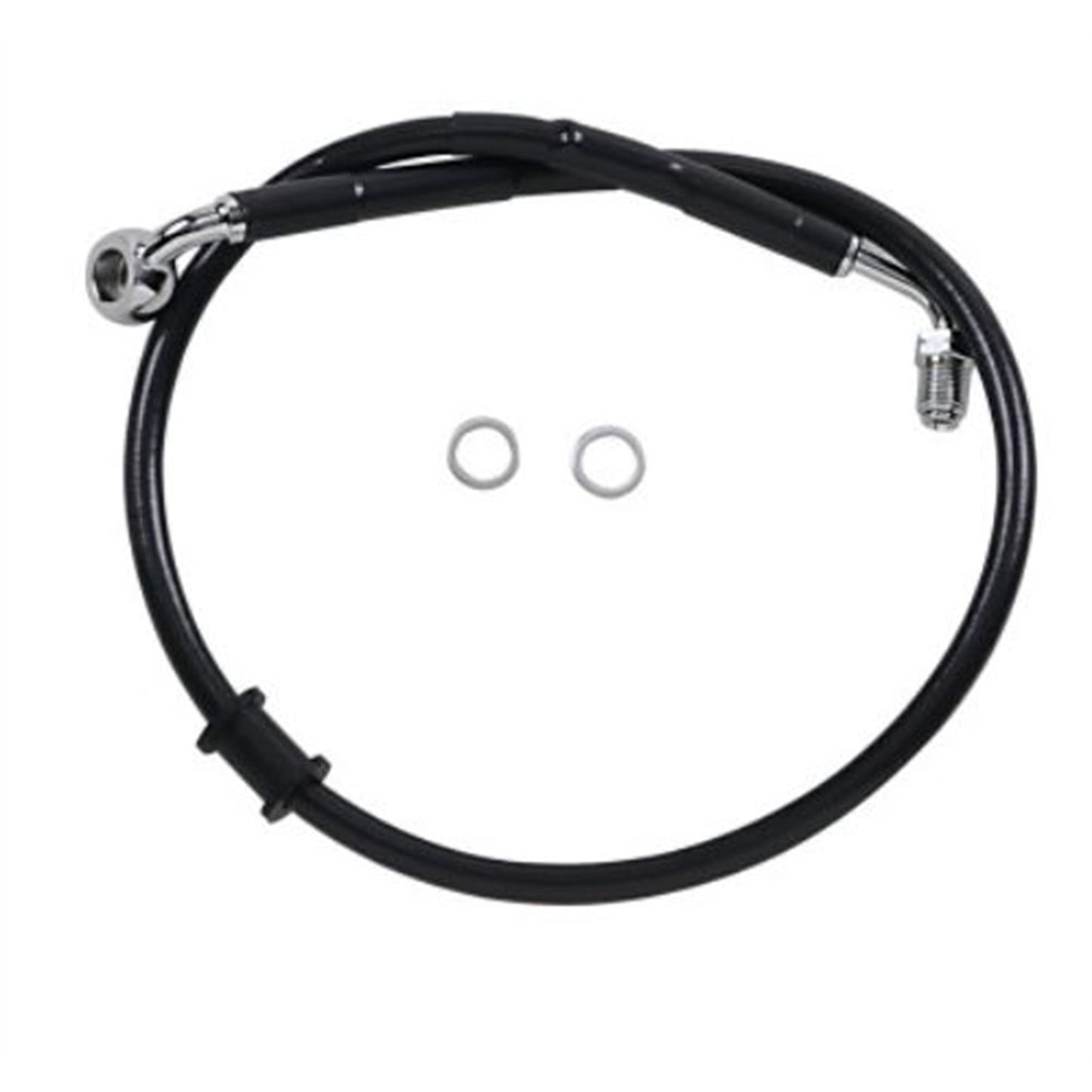 Drag Specialties Brake Line - 18- Softail - Black +2" 1741-5819_725025