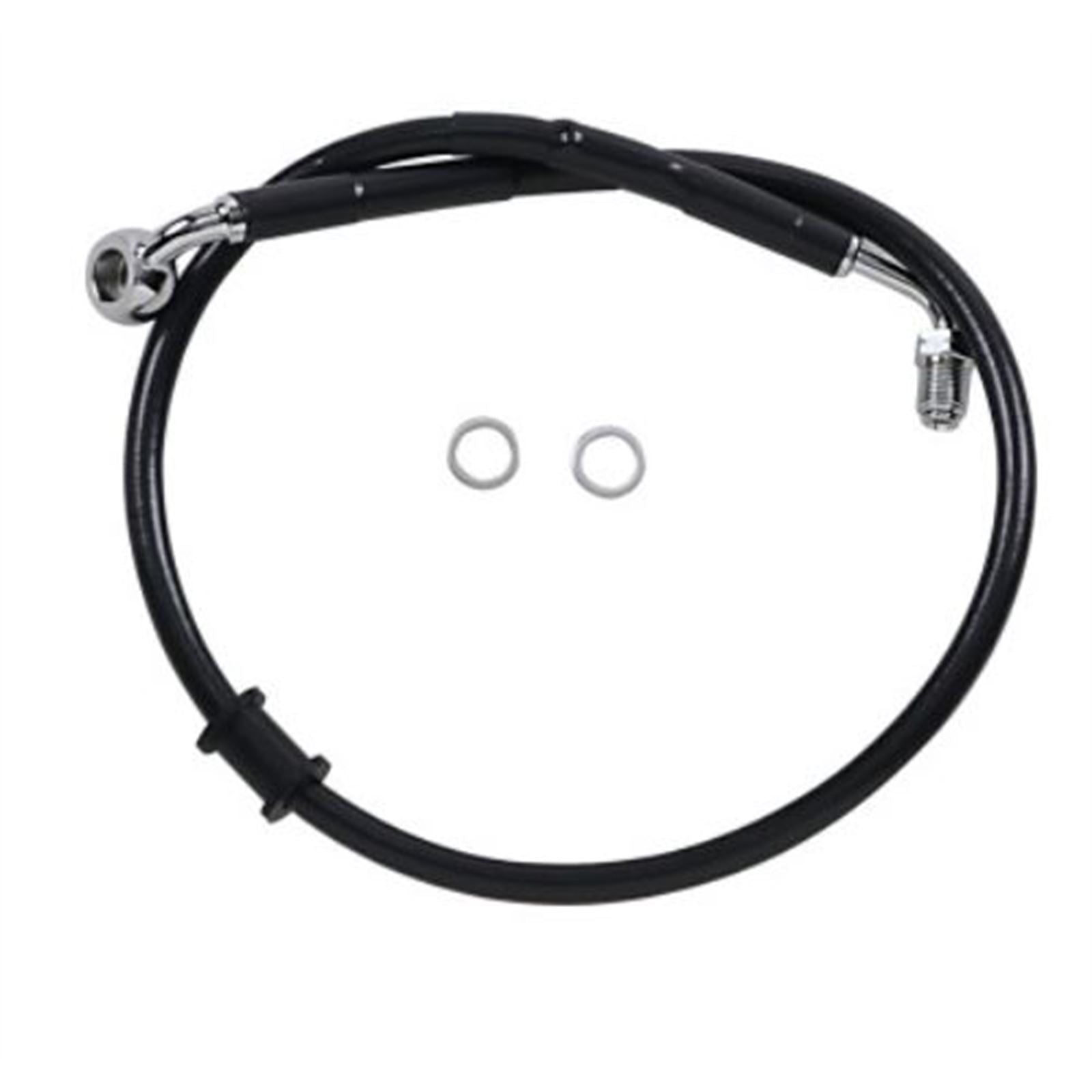 Drag Specialties Brake Line - 18- Softail - Black +2" 1741-5819_725025