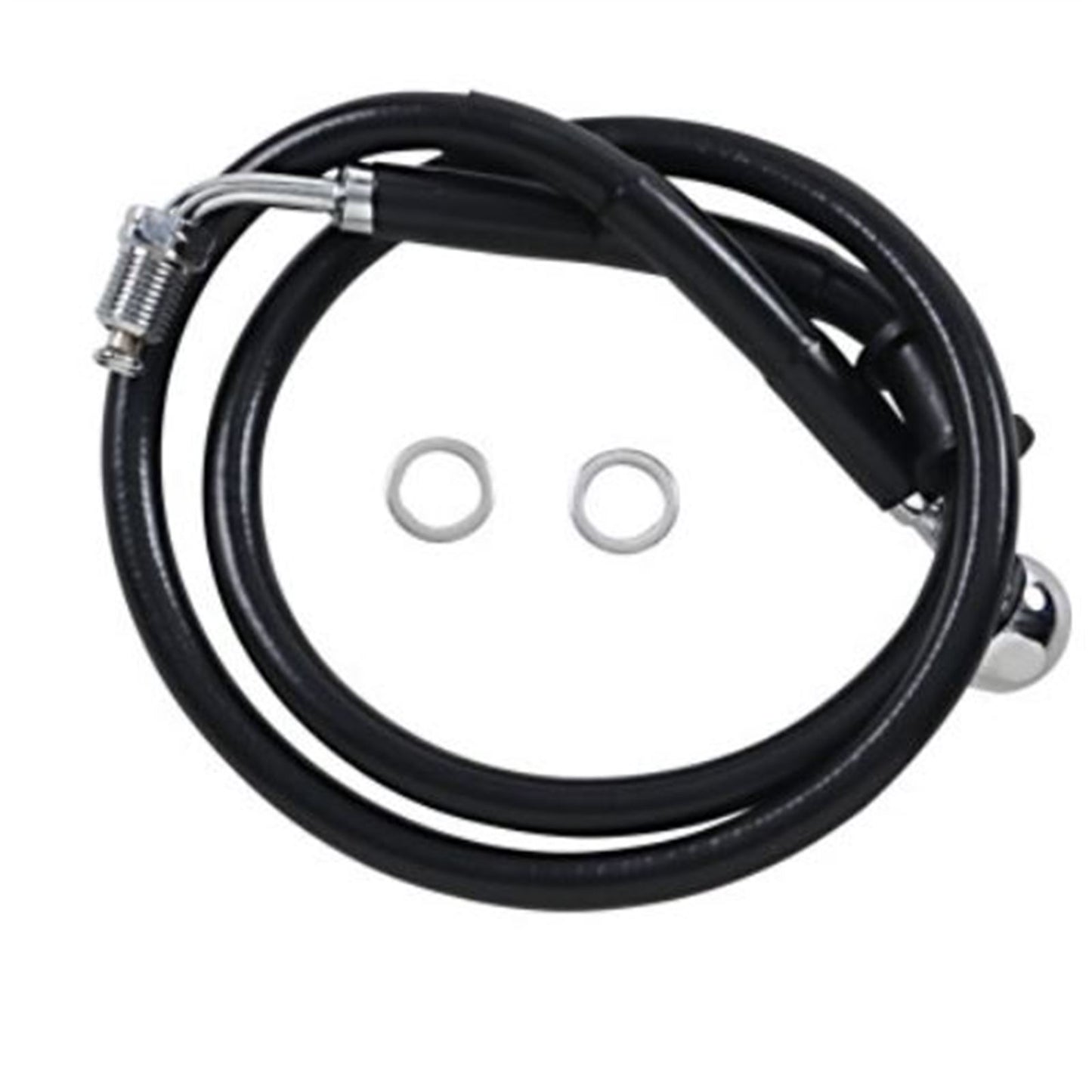 Drag Specialties Brake Line - 18- Softail - Black +6" 1741-5821_725027