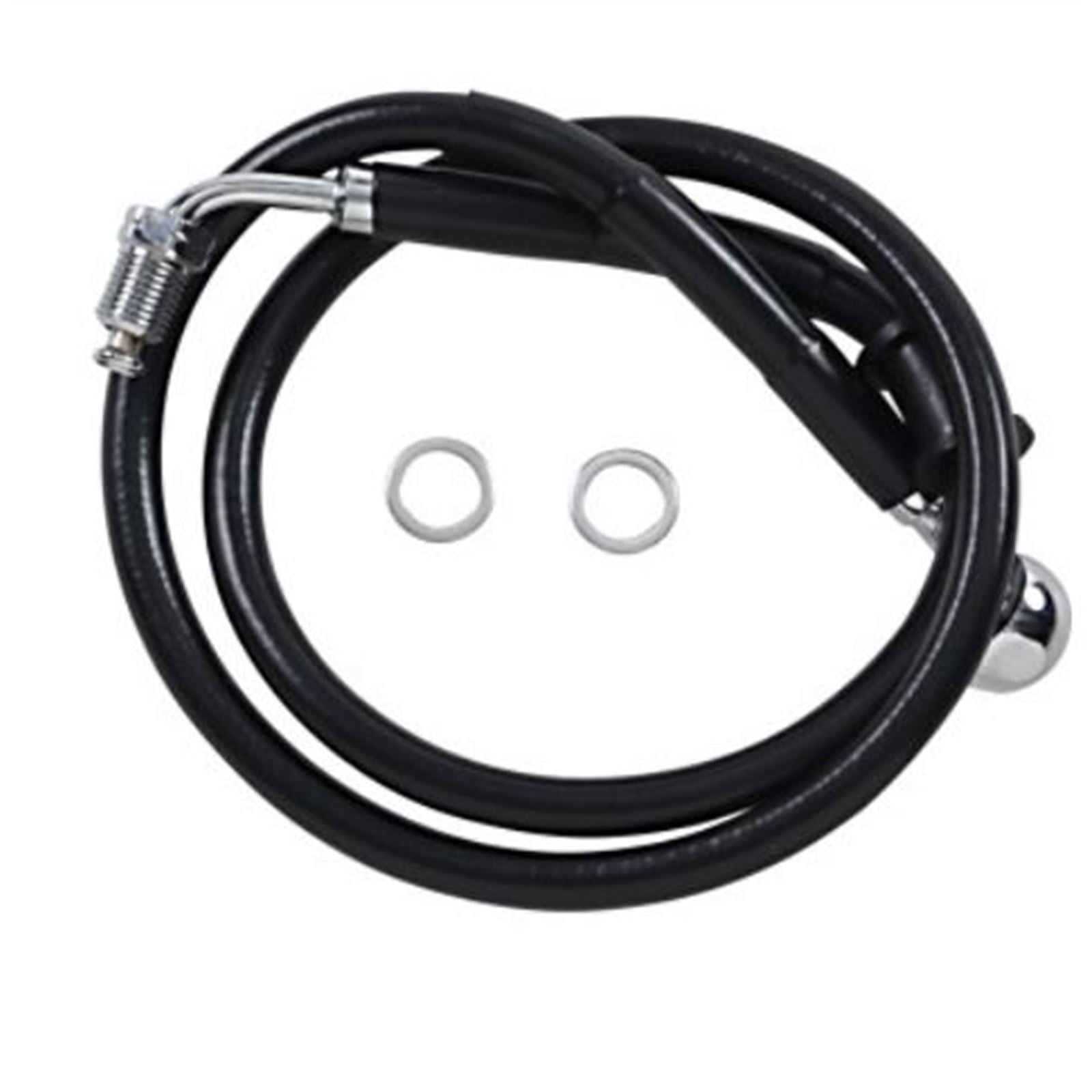Drag Specialties Brake Line - 18- Softail - Black +6" 1741-5821_725027