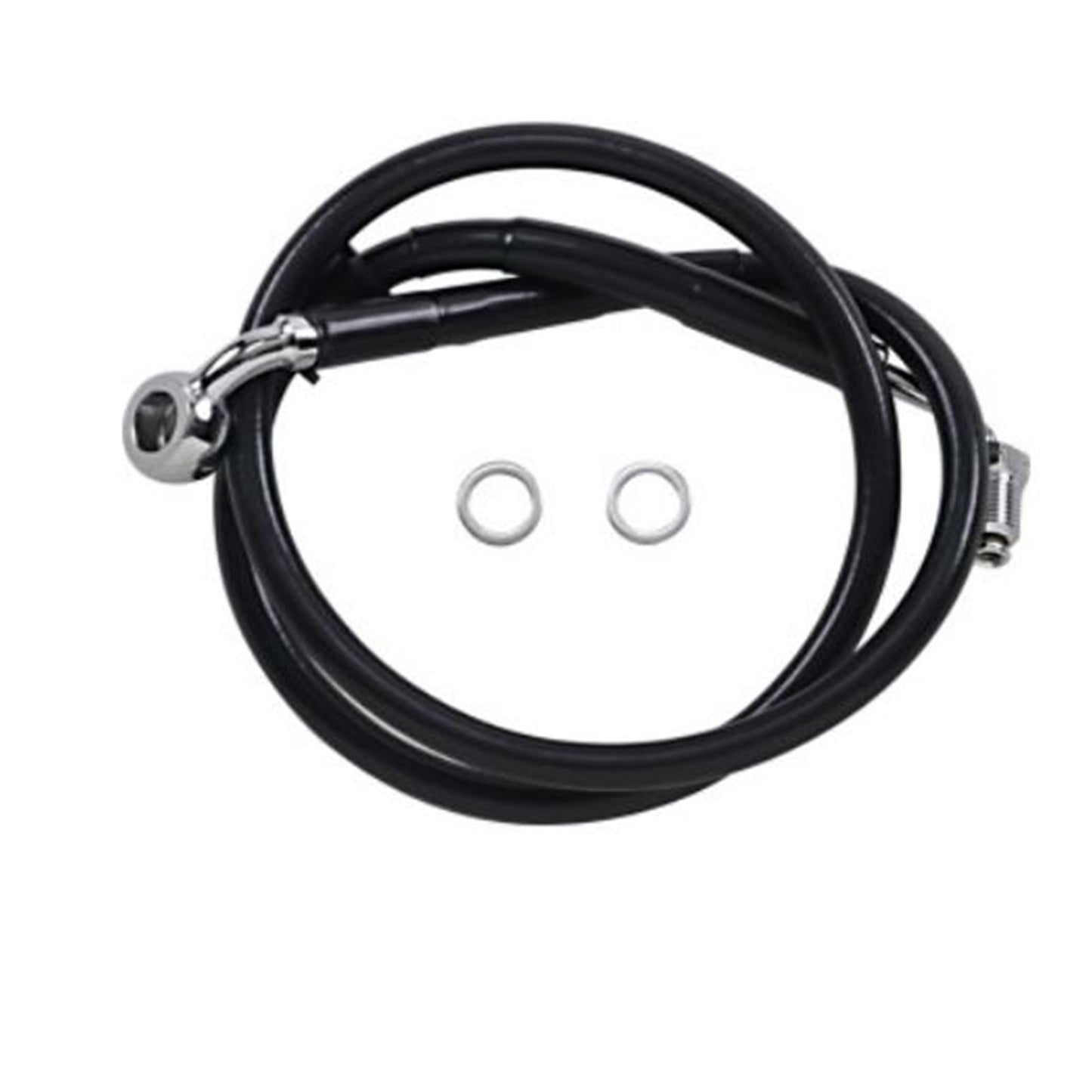 Drag Specialties Brake Line - 18- Softail - Black +8" 1741-5822_725028
