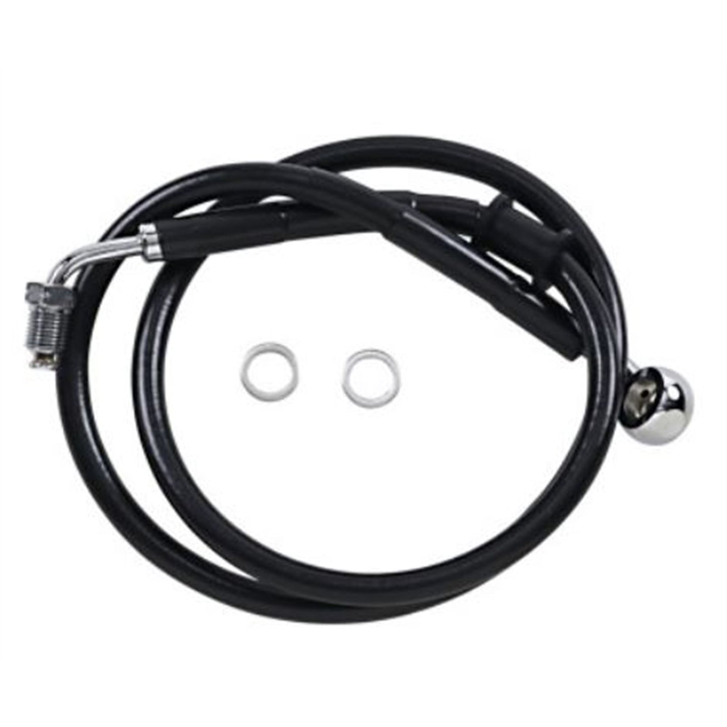 Drag Specialties Brake Line - 18- Softail Black +10" 1741-5823_725038
