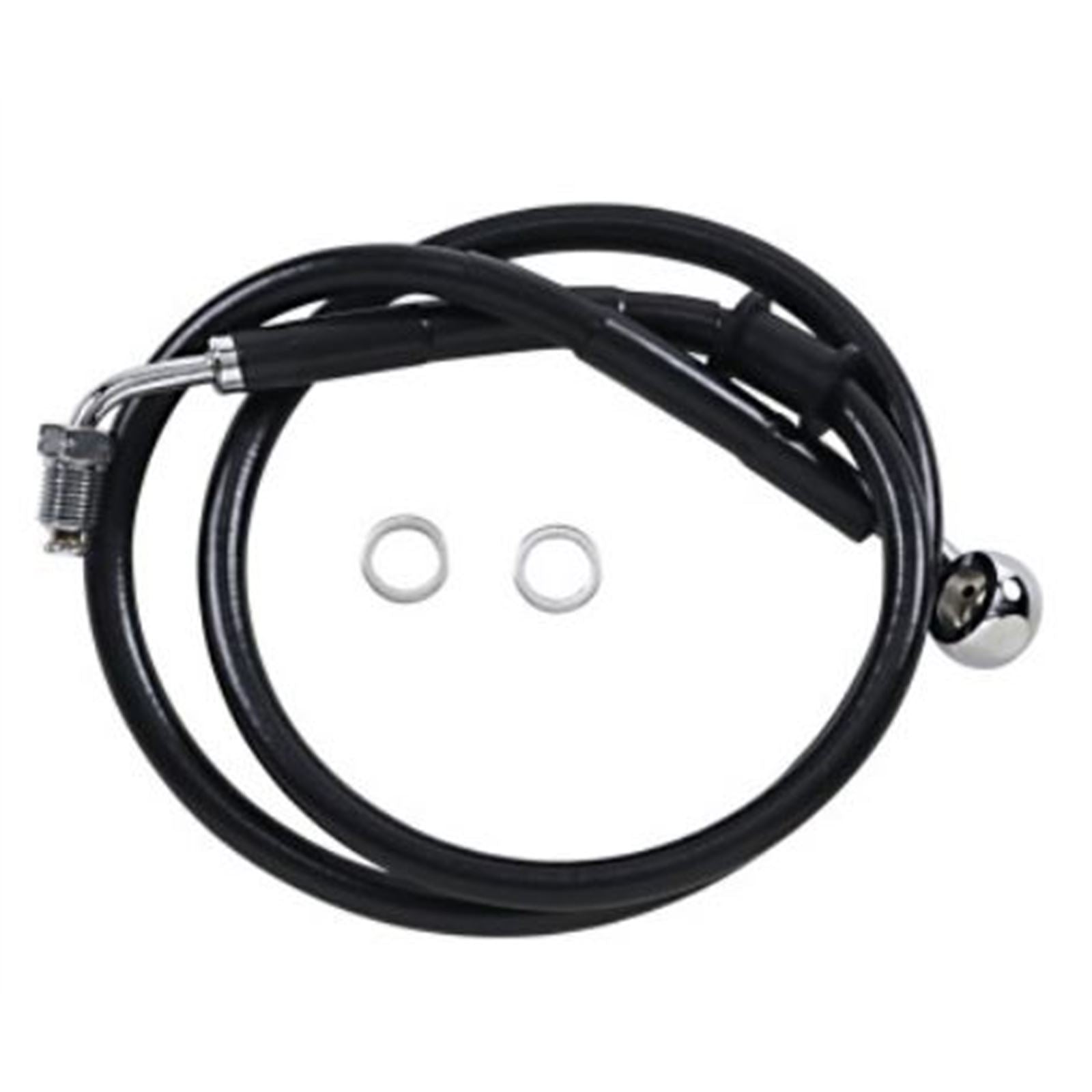 Drag Specialties Brake Line - 18- Softail Black +10" 1741-5823_725038
