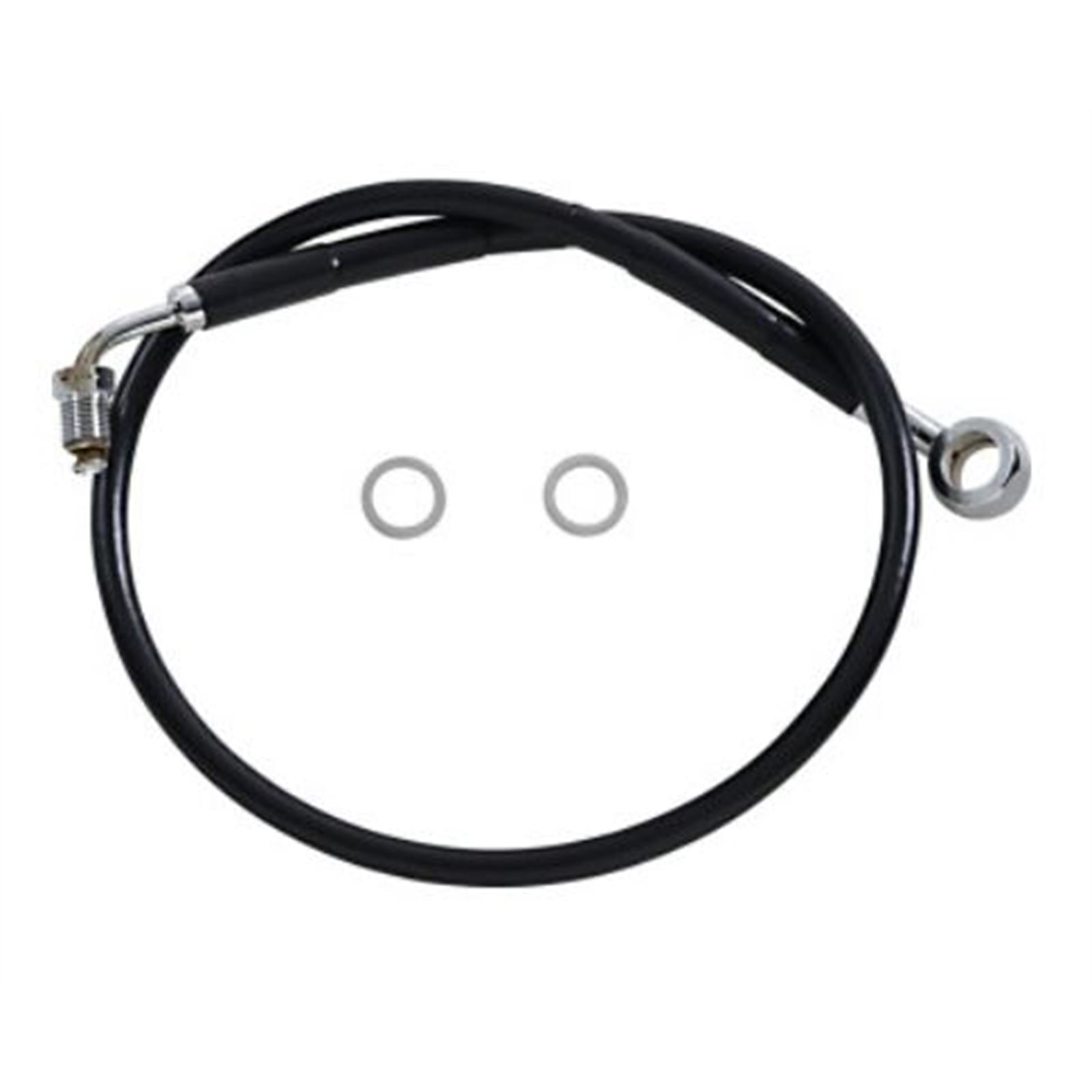 Drag Specialties Brake Line - 18- Softail - Black +4" 1741-5832_725045