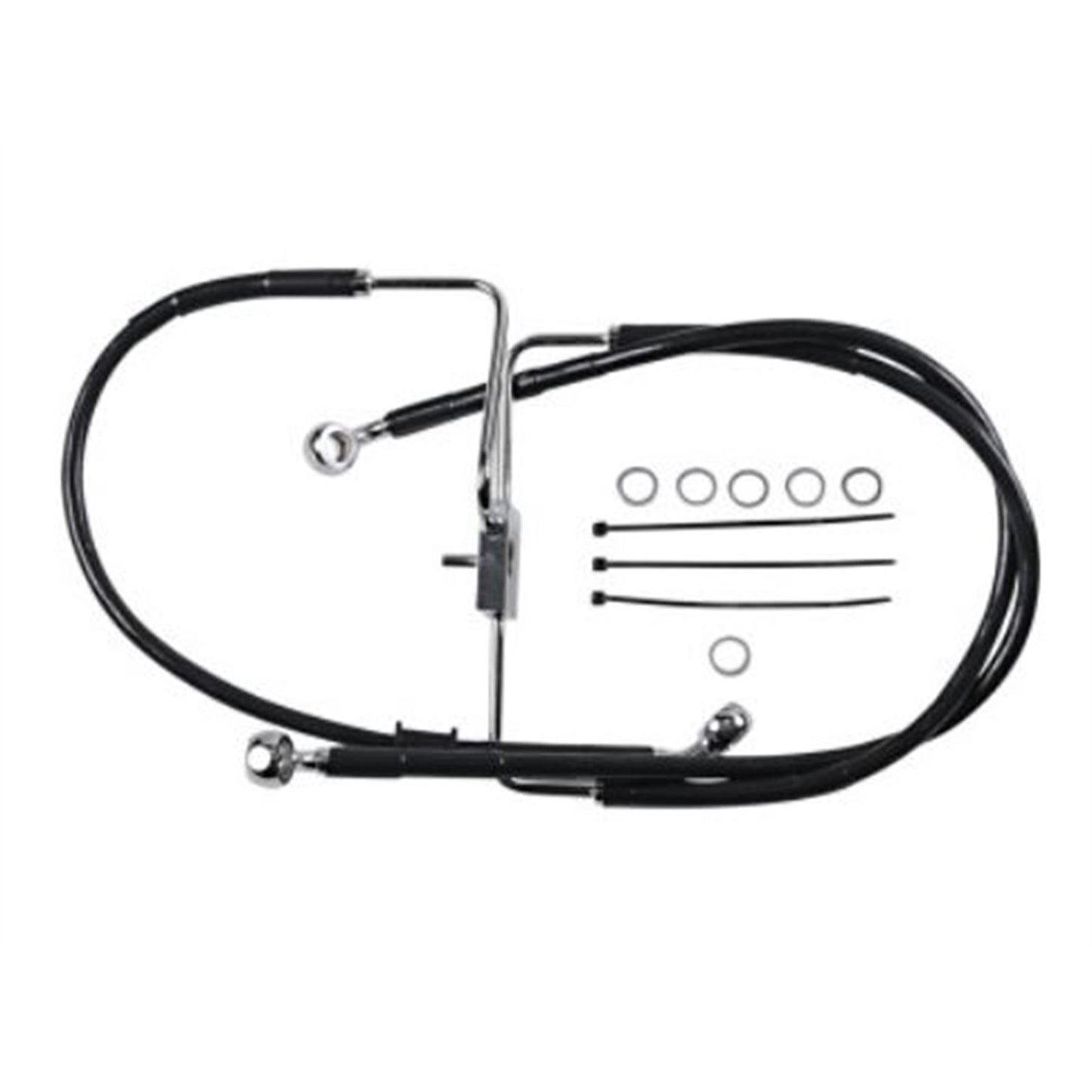 Drag Specialties Brake Line - 18-XL1200X - Black +2" 1741-5852_725073