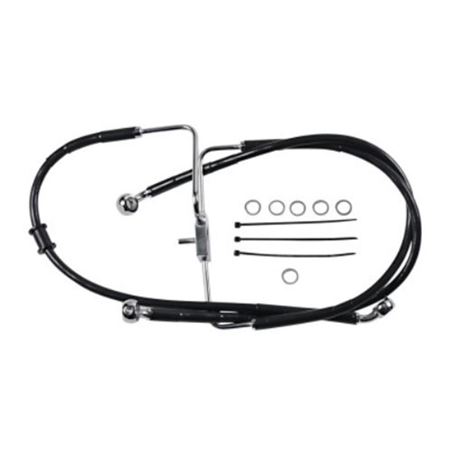 Drag Specialties Brake Line - 18-XL1200X - Black +4" 1741-5853_725074