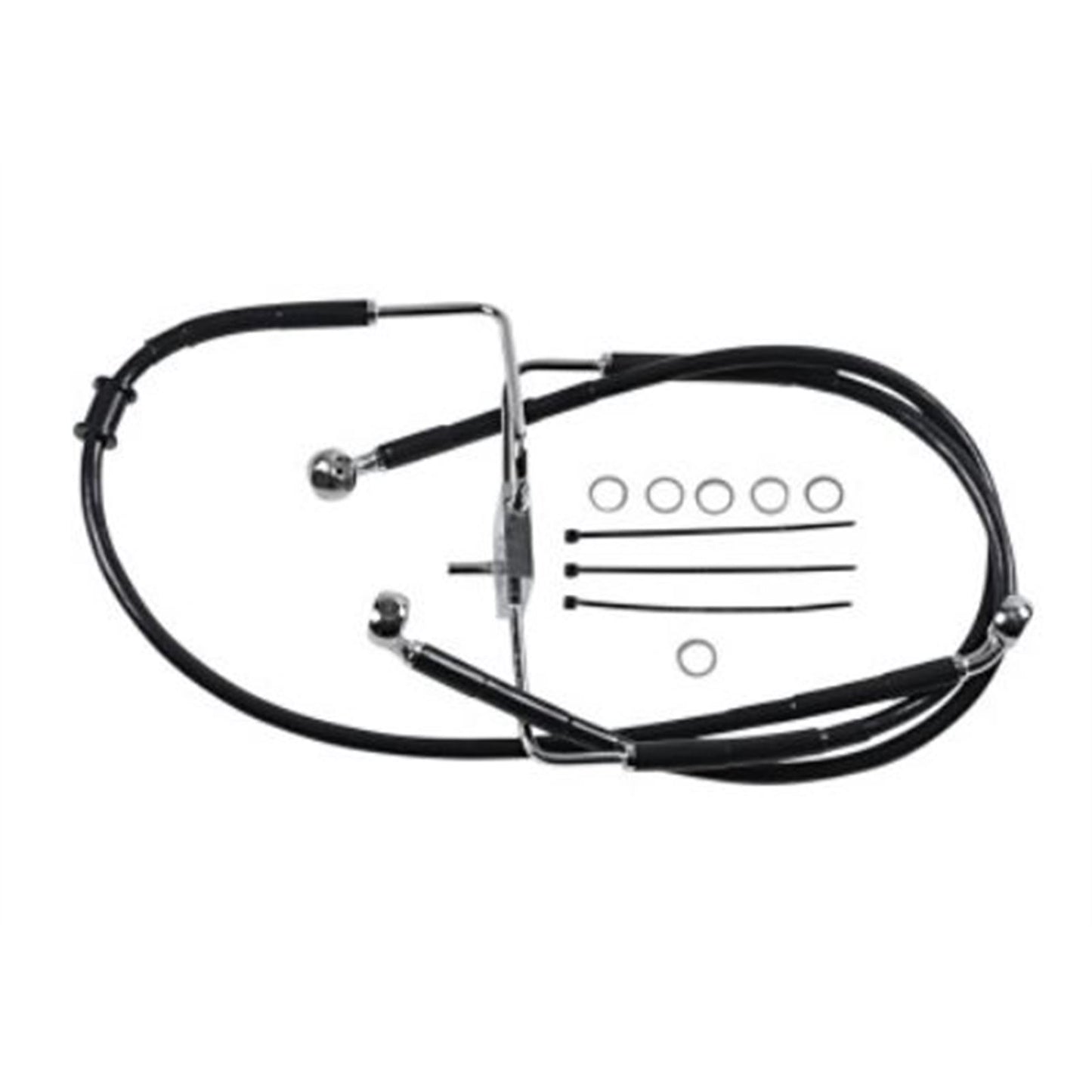 Drag Specialties Brake Line - 18-XL1200X - Black +6" 1741-5854_725075